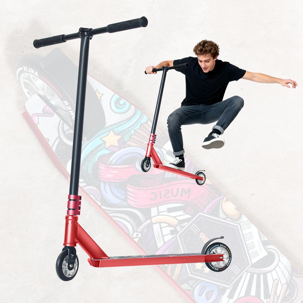 Pro Freestyle Stunt Scooter – Lightweight Aluminum Trick Kick Scooter with 110mm Wheels, Reinforced T6 Deck &amp; ABEC-9 Bearings | Kids, Teens &amp; Adults 8+
