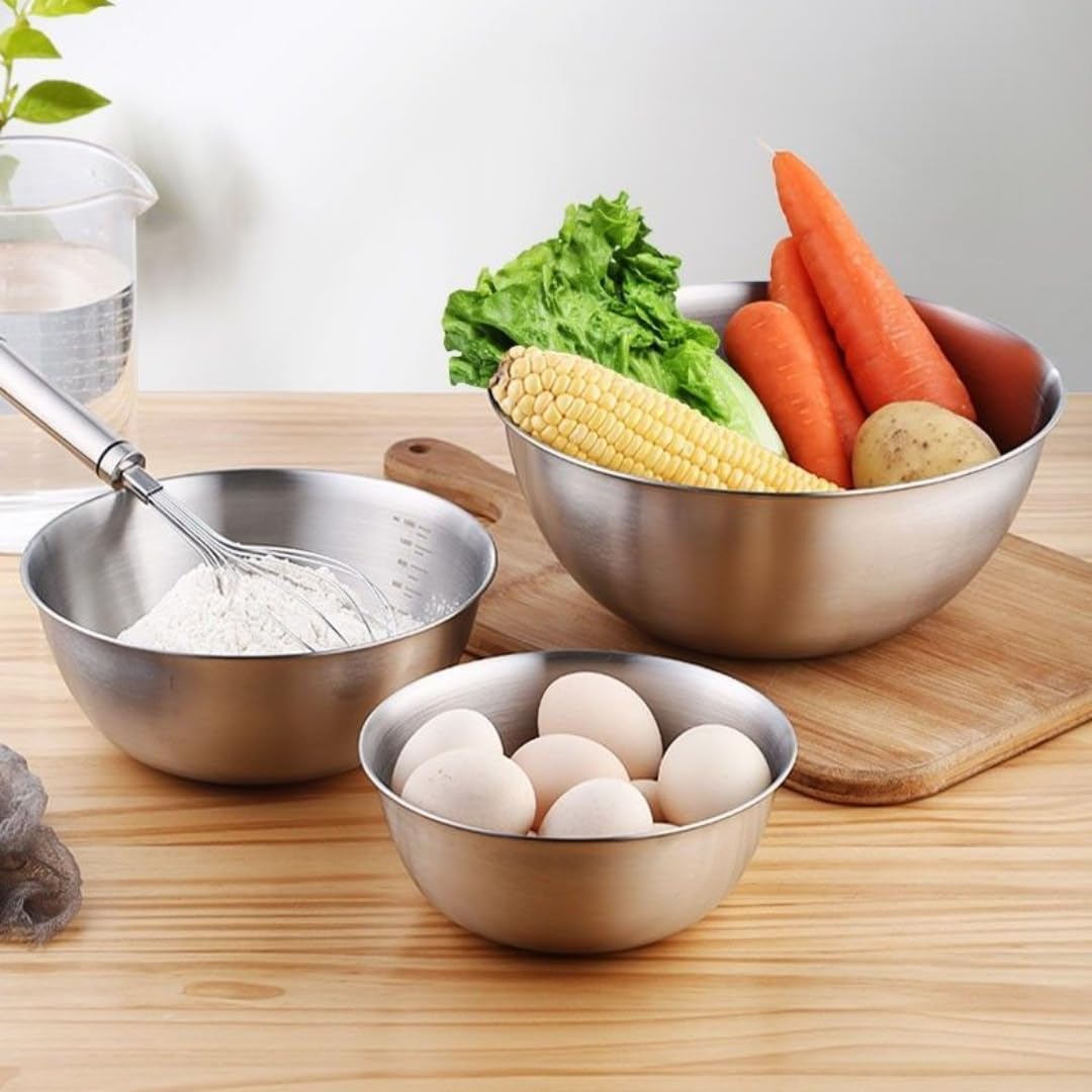 Cuencos de acero inoxidable para la cocina, juego de cuencos para mezclar, de ca