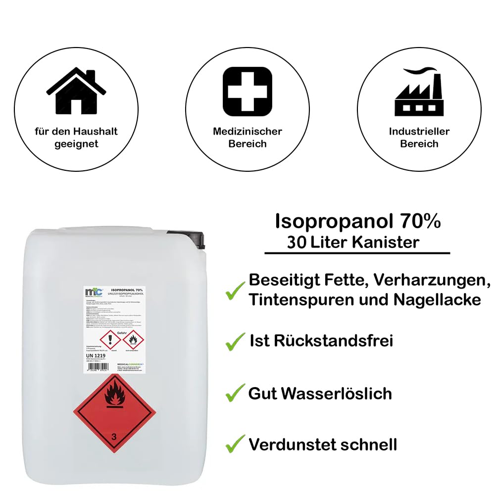 Medicalcorner24 Isopropanol 70% isopropylalkohol 30 litros Bidón