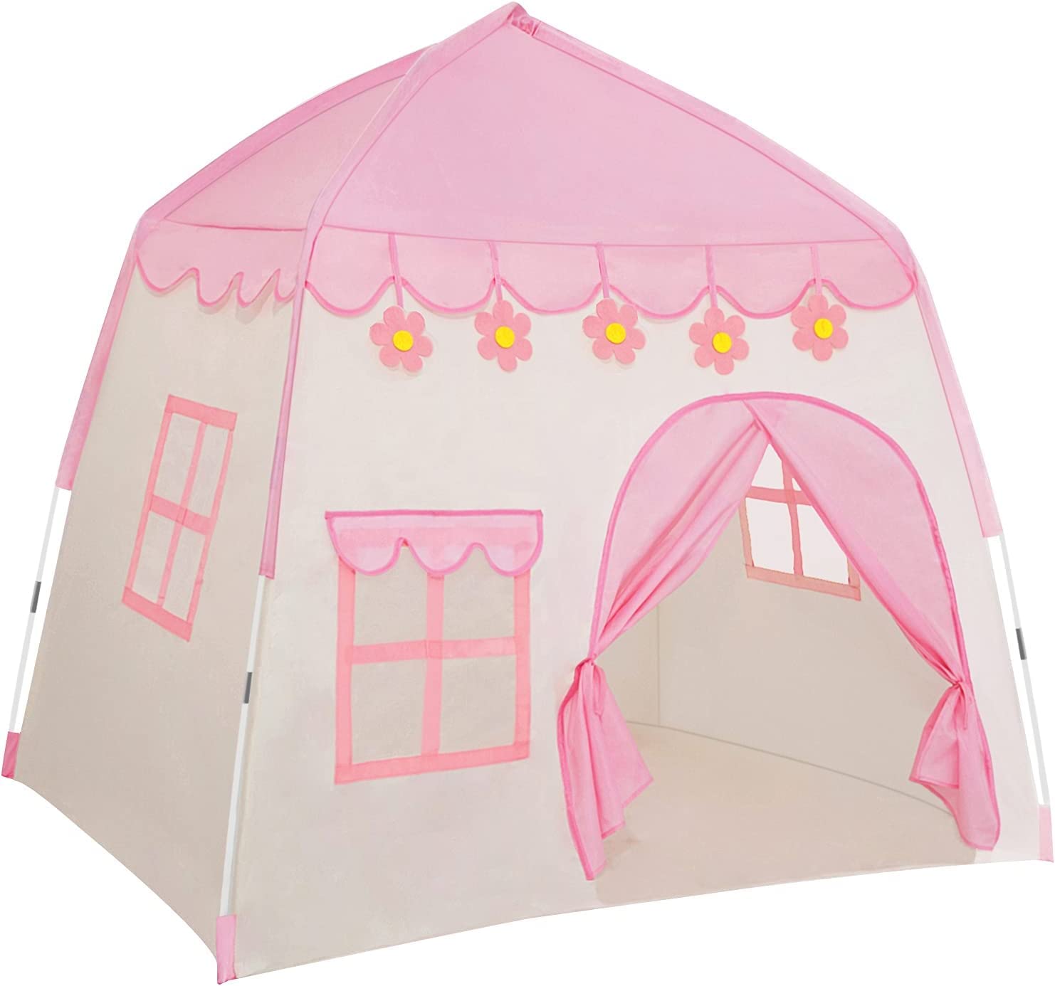 Nnewvante Kids Gift Play Tent, Princess Crown & Wand, for Girls Boys, Princess Playhouse, Pink Castle, Fairy Tale Teepee Tent, Indoor Outdoor, Birthday…