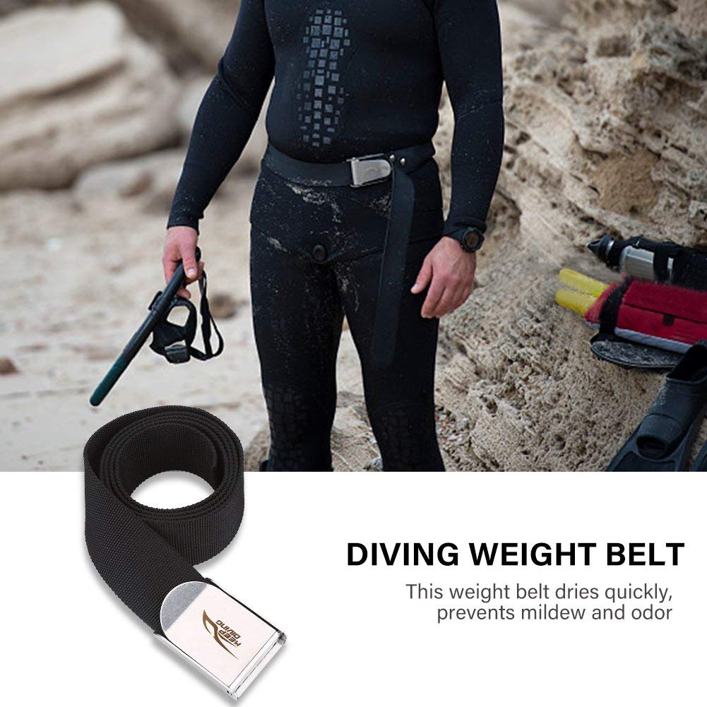 Yundxi Scuba Belt Diving Webbing Weight Wading Belt with Buckle for Free Diving Snorkeling Spearfishing Water Sports (150cm)