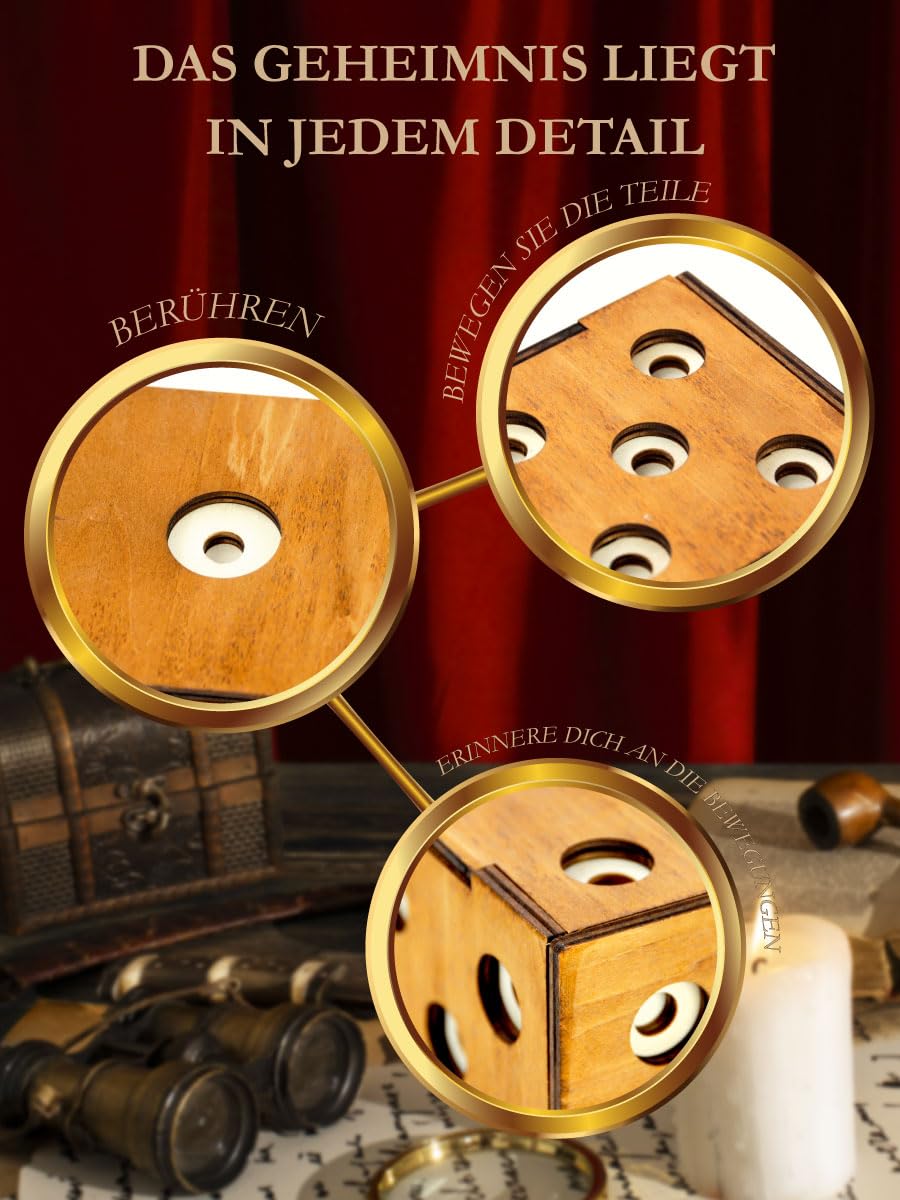 Logica Spiele Art. Würfel Geheimbox - Geheimschachtel - Schwierigkeit 5/6 Unglaublich - Geschenkbox - Denkspiel - Knobelspiel - Leonardo da Vinci Kollektion
