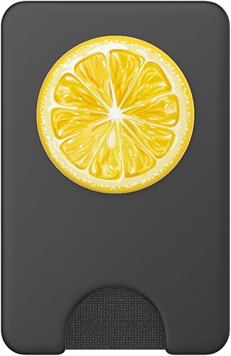 Miniatura 8 de Amarillo limón patrón rebanada para niños niñas limón impresión negro PopSockets PopGrip agarre intercambiable para teléfonos y tabletas