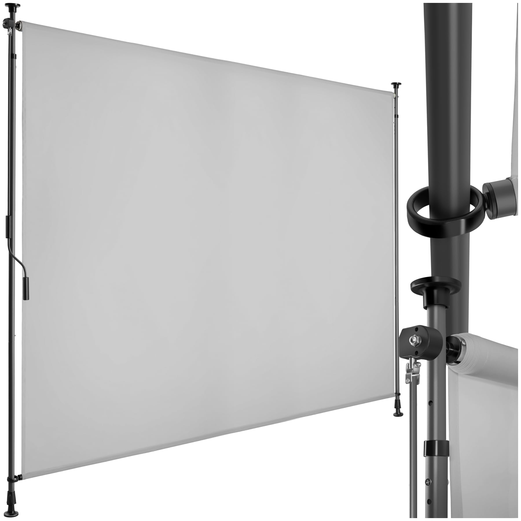 tectake® Toldo Vertical Exterior con Manivela, Estores Exteriores Jardín y Terraza Exterior, Toldos Exterior Terraza, Estructura Acero, Tela Toldo Impermeable, Toldos Jardin - 200x310 cm Gris Claro
