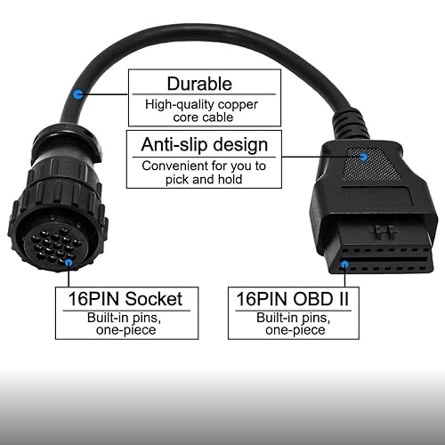 Vista 14 de Adaptador de conector OBD de 12 pines a OBD2 de 16 pines compatible con Tesla Model X/S 2012-2015