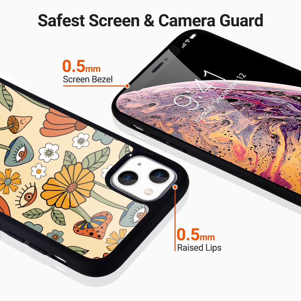 IPhone 14 Pro Cottagecore Mushroom Flower Hippie 60s 70s Aesthetic Style Case - View #4