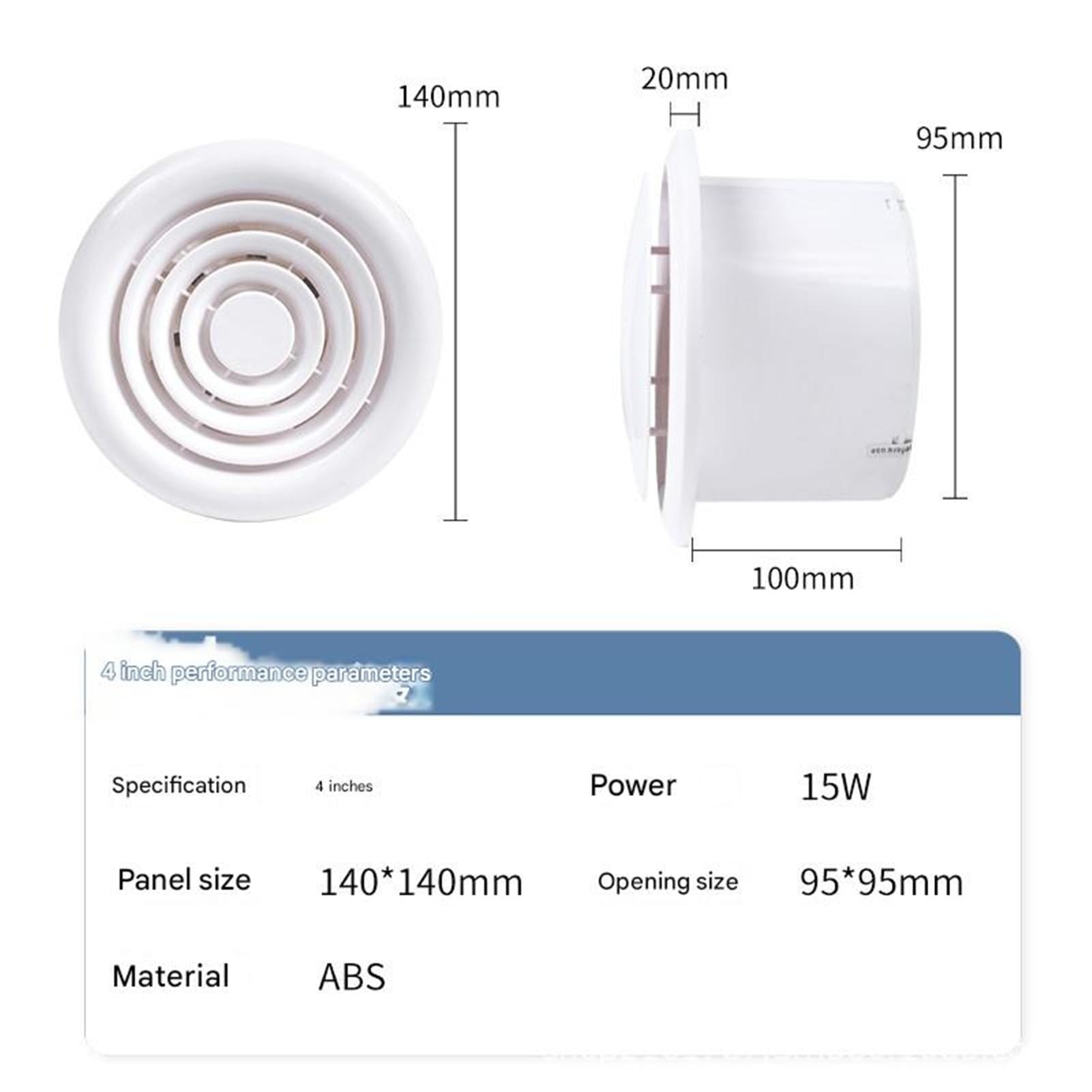 Ventilatore di scarico rotondo for bagno casa tipo finestra a parete(4"-110-7-page fan)