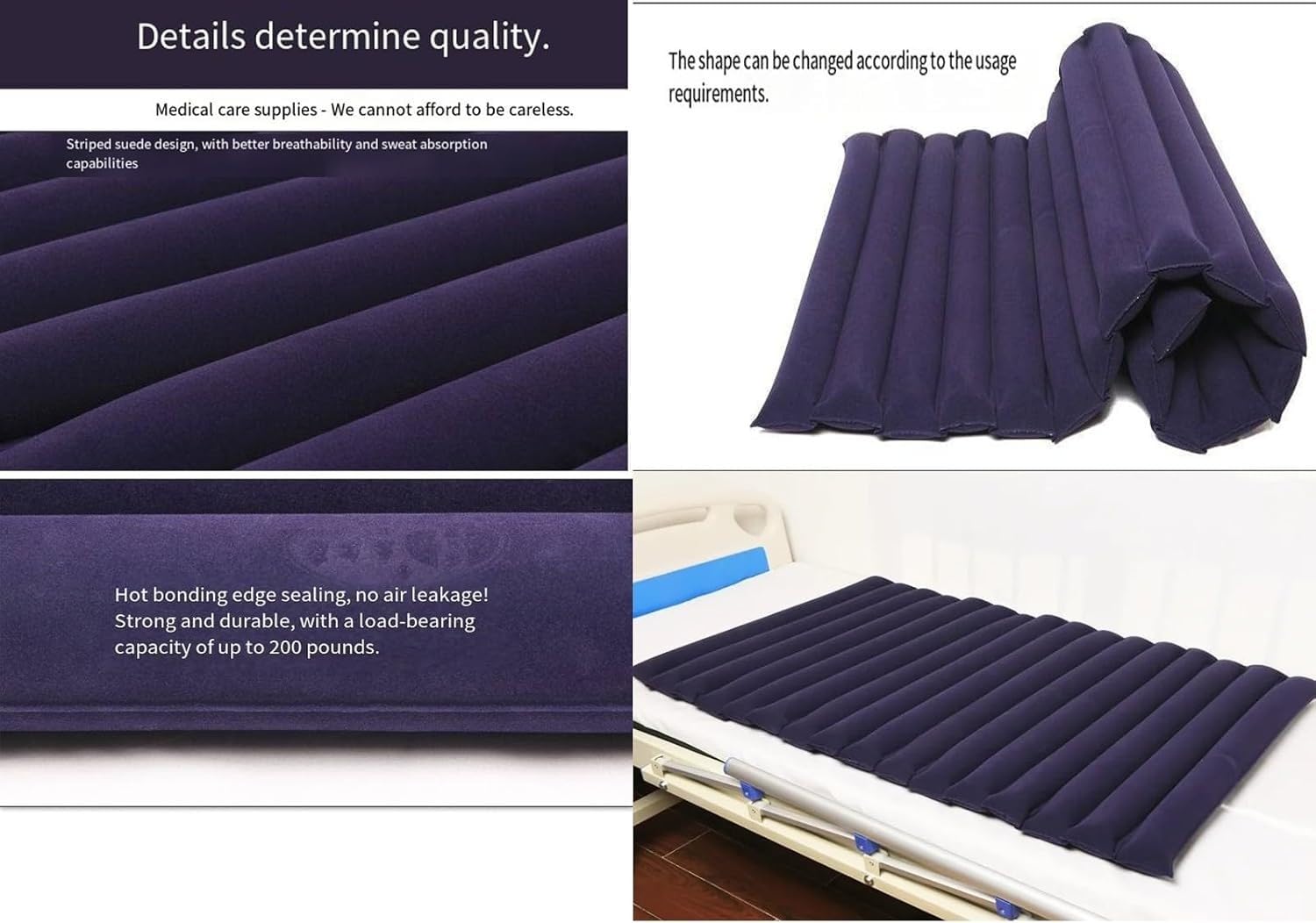 Materasso Ad Aria Antidecubito,Cuscino Per Sedia A Rotelle,Cuscino Gonfiabile Per Supporto Schiena E Glutei,Materasso A Pressione Per Anziani, Disabili,Letto Ospedaliero,Uso Domestico 80X160cm