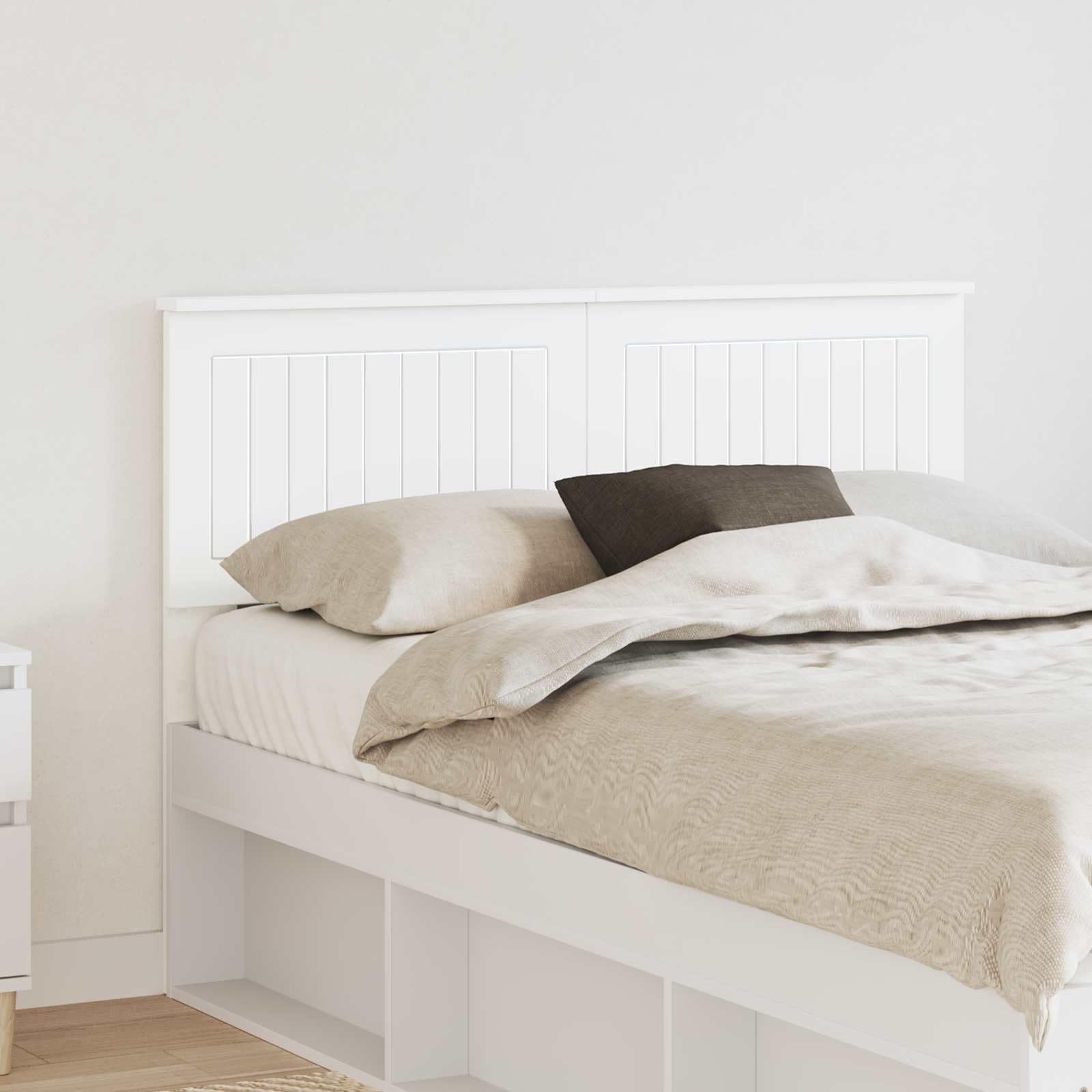 vidaXL Testiera Bianco Legno Multistrato, Testata Moderna, Stile per Camera, Design Resistente, Montaggio Facile, Forma Rettangolare, Mobile in Legno Ingegnerizzato