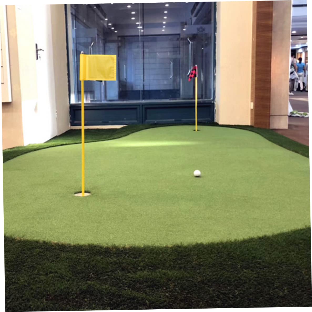 Drapeau de Golf en Nylon, Drapeau de Putting Green, Trou d'entraînement Golf, Poteau, bannière Coupe, 18 x 12 cm, 5 pièces, Mini Drapeaux pour Le