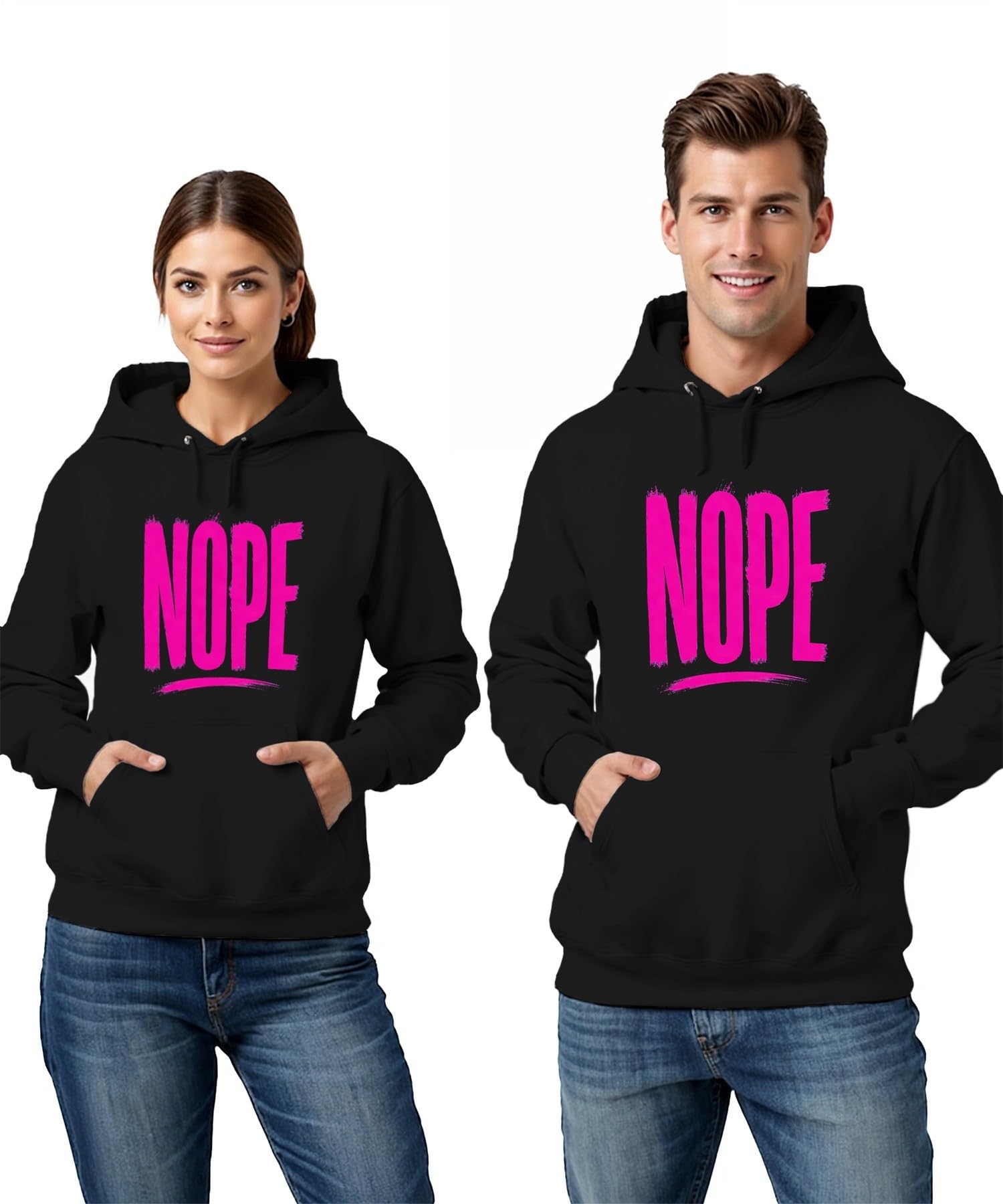 Nope Pink sentencja Sarkasmus Statement bluza z kapturem