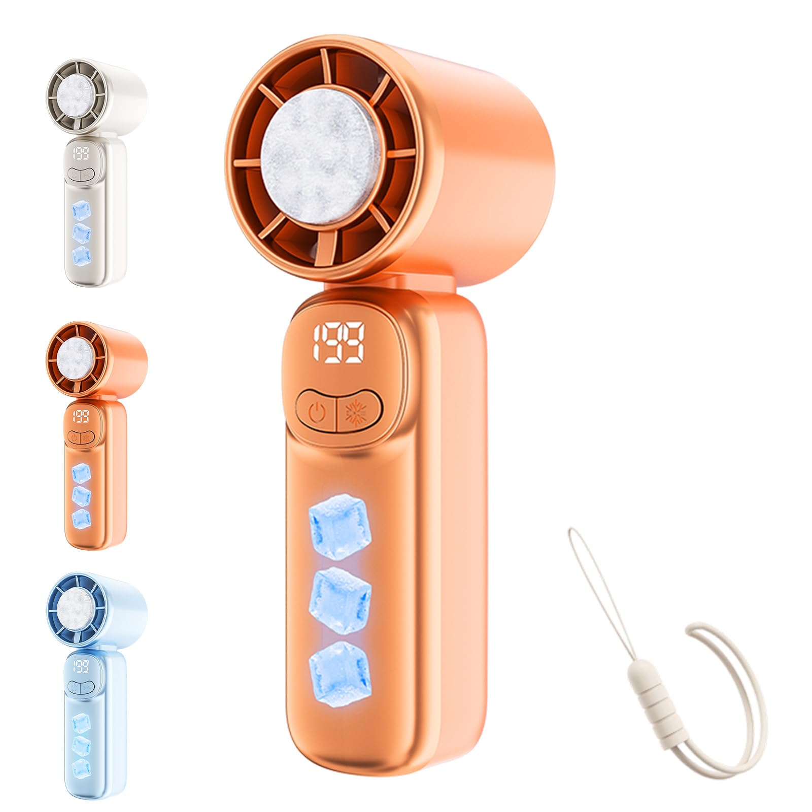 Liocwocne Handheld Fan Rechargeable, Portable Mini Hand Fans with Precise Speed Control, Led Display, Compact Design, and Long Battery Life, Instant Cold. All Day(A)