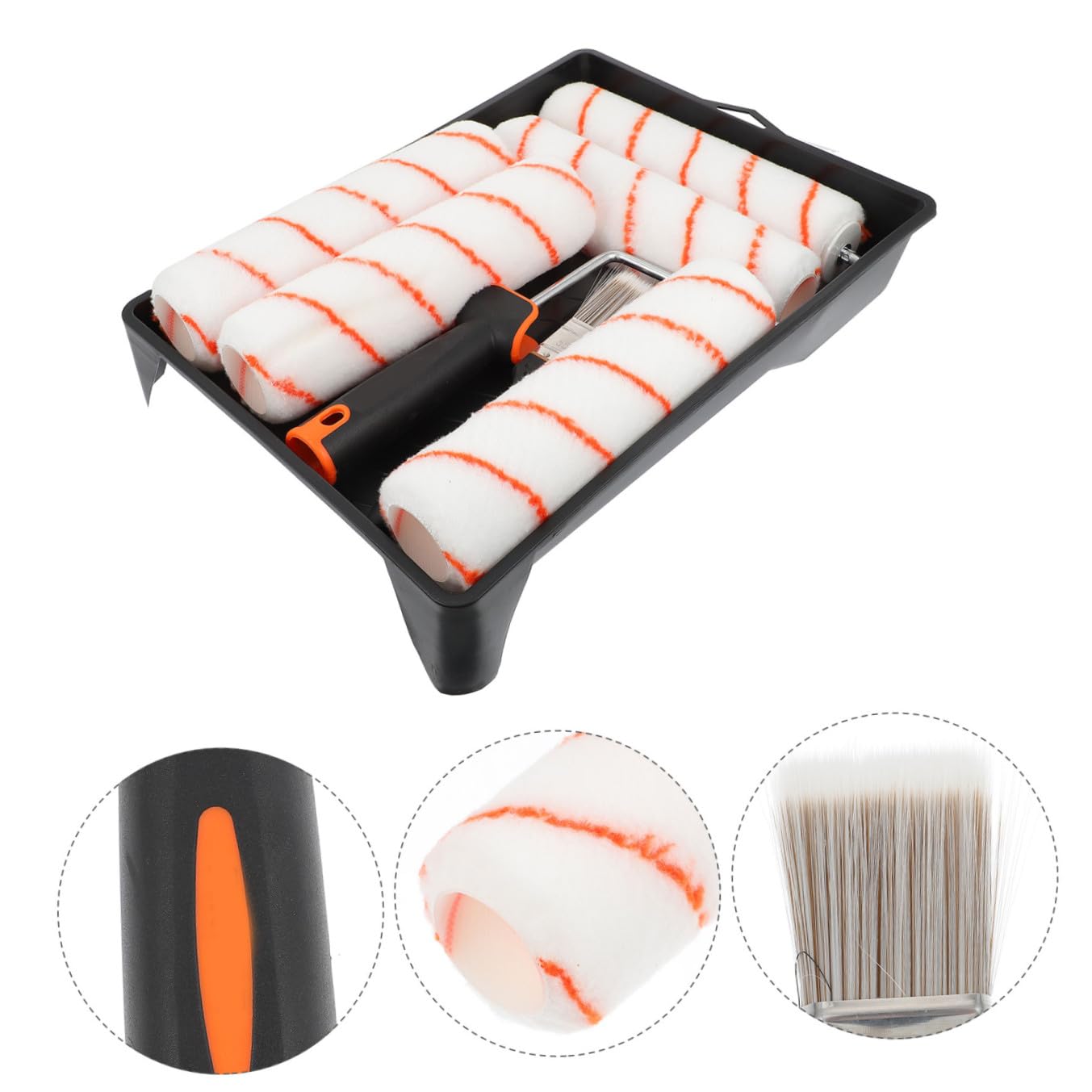 Juego de Rodillos de Pintura 8 Piezas para Retocar Esquinas y Superficies | Poliéster, Mango Flexible Tpr y Cuerpo Abs, para Marco de Ventana y Mueble, Uso Profesional o Principiante Color Aleatorio
