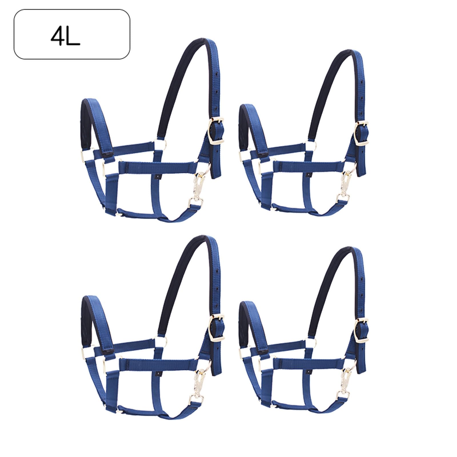 Pferdehalfter,4er-Pack -Fell Halfter unterlegt Halfter,Gepolstertes,verstellbares Kinn- und Halfter,Halfter für Pferde,Halfter Shetty,Pony,Vollblut,für Pferde