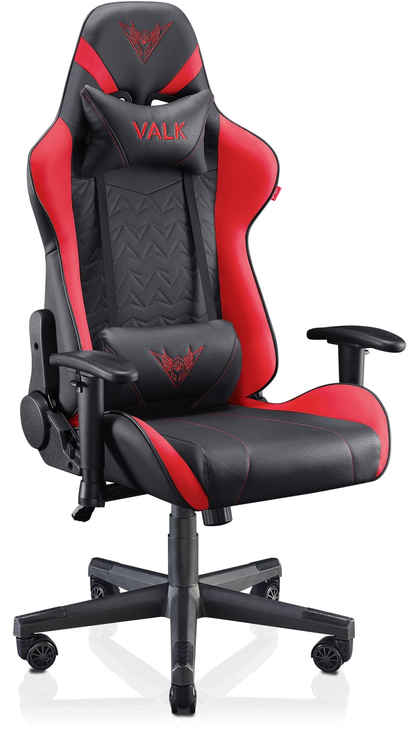 VALK Nyx - Silla Gaming, Silla Gamer, Reclinable 160º, Reposabrazos 2D, Transpirable, Ergonómica, Silla Escritorio Silla Oficina, Roja