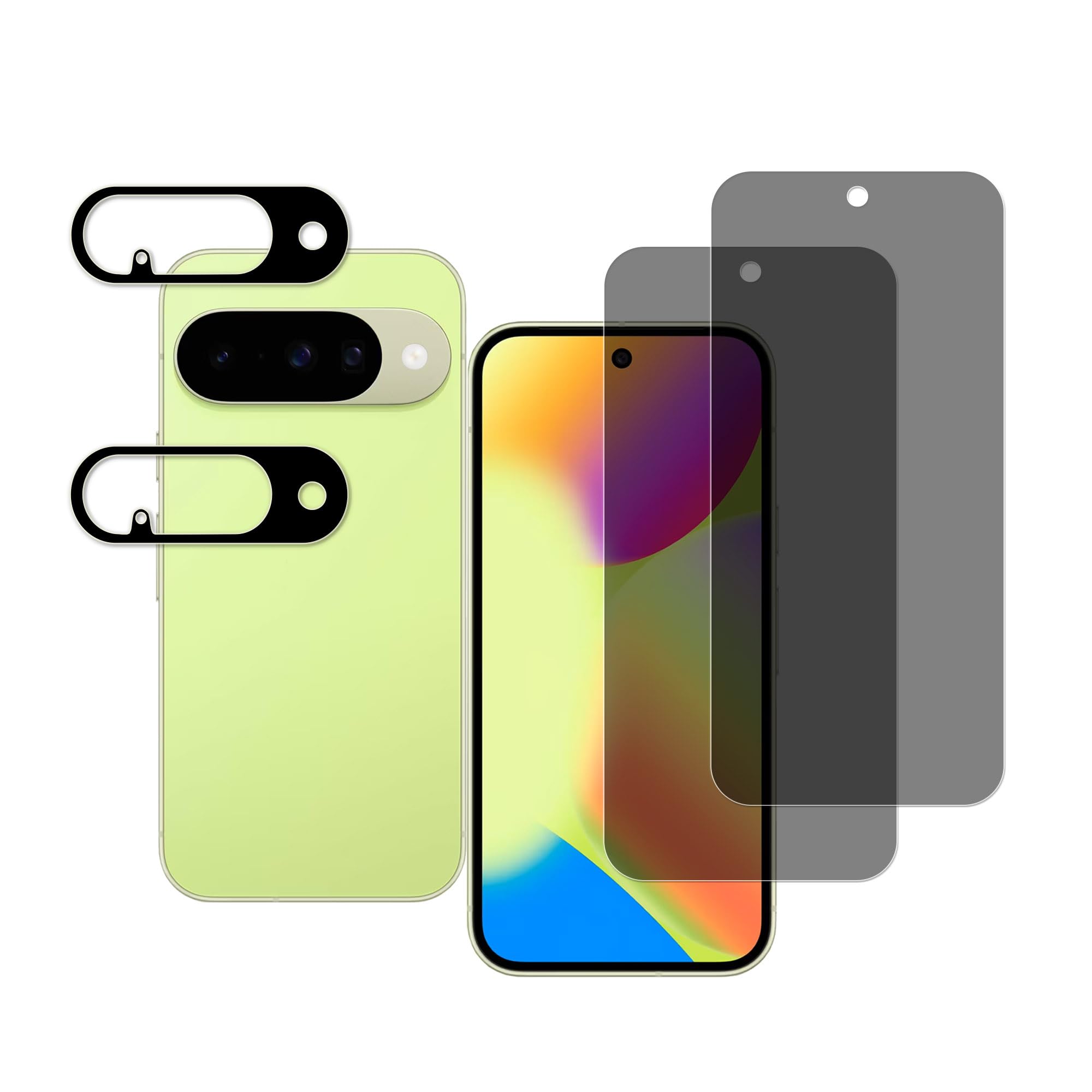 HUAKE 覗き見防止 国産硝子素材製 Google Pixel 10 用 のぞき見防止 強化ガラス プライバシー フィルム【ガラスフィルム(2枚) +カメラフィルム (2枚)】