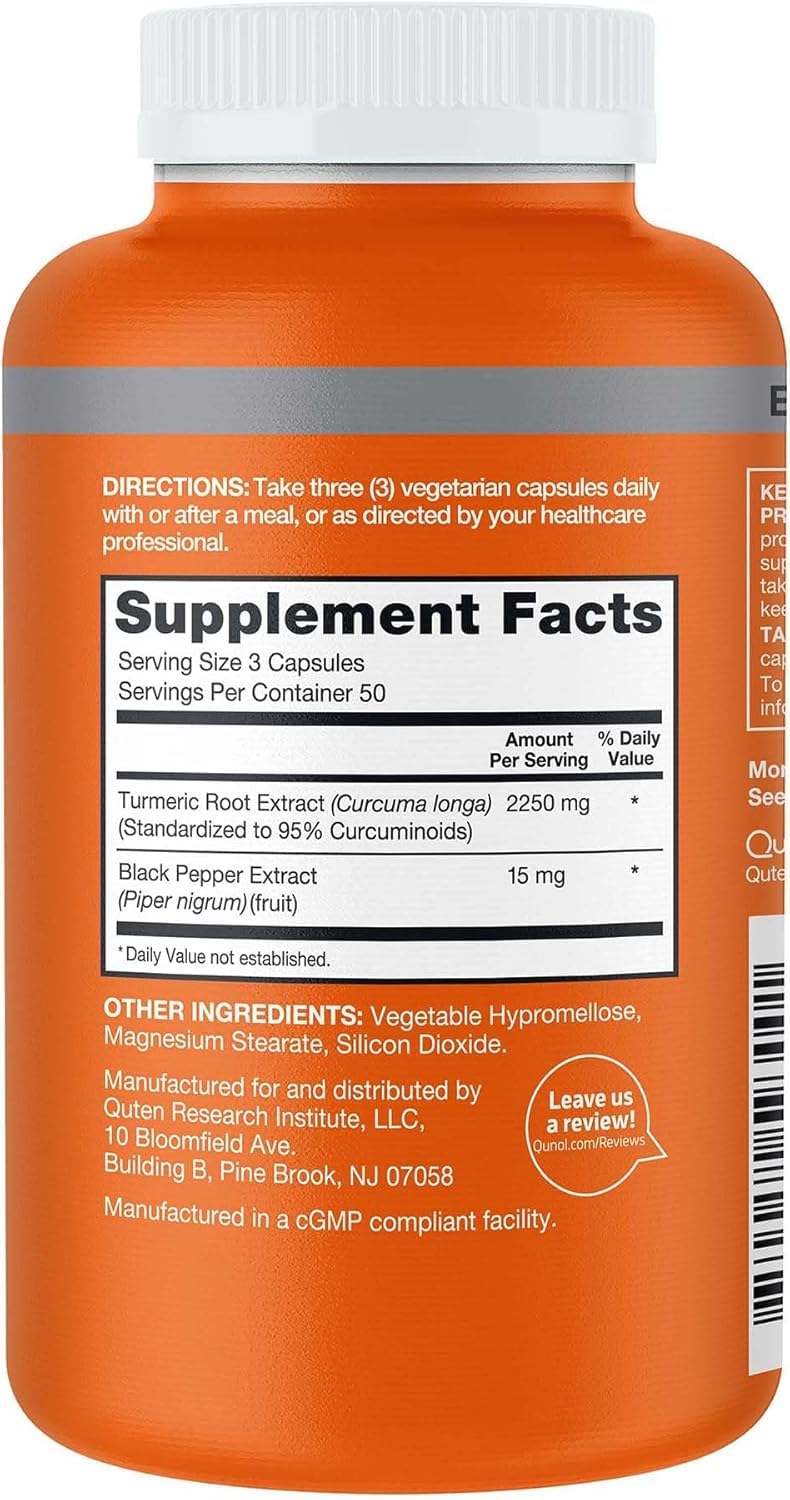 Qunol Turmeric 2250mg + Black Pepper for Enhanced Absorption, 150 Capsules — Amazon image 5