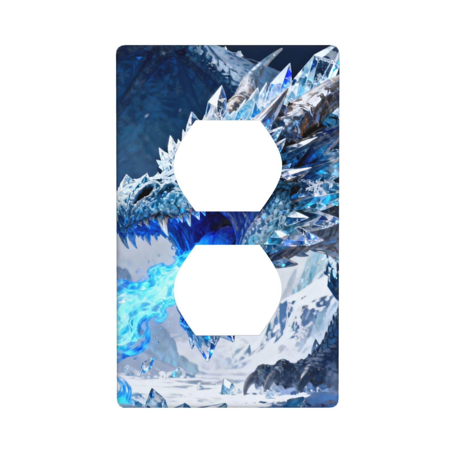Frost Dragon Breath Decorative Switch Plate Cover-Unbreakable Polycarbonate Wall Plate for Home Office, 1 Gang with Screws