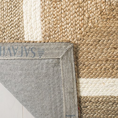 SAFAVIEH Natural Fiber Collection Area Rug - 6' x 9', Natural & Grey & Ivory, Handmade Farmhouse Boho Coastal Rustic Braided Jute, Ideal for High Traffic Areas in Living Room, Bedroom (NF883B) - Image 4