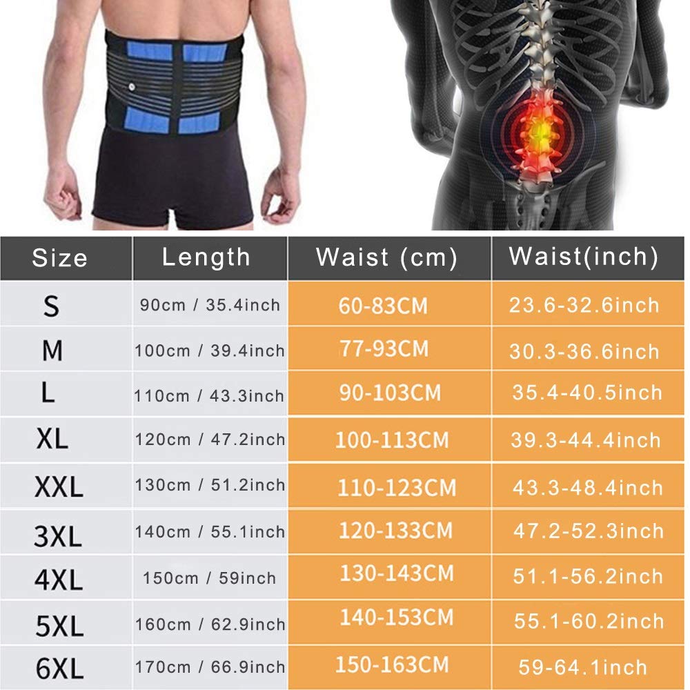 Soporte Lumbar Lumbar Volver Soporte, Cinturón De Sujeción-Espalda Masaje para Aliviar Los Dolores Banda Hernia De Disco, Ciática Y Escoliosis para Los Hombres Y Las Mujeres Hombres Mujer