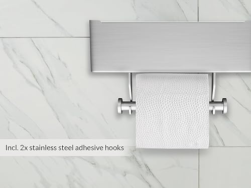 Miniatura 6 de KYGUY - Soporte de papel higiénico de acero inoxidable - Moderno portarrollos - Dispensador de papel higiénico de montaje en pared - Soporte TP para