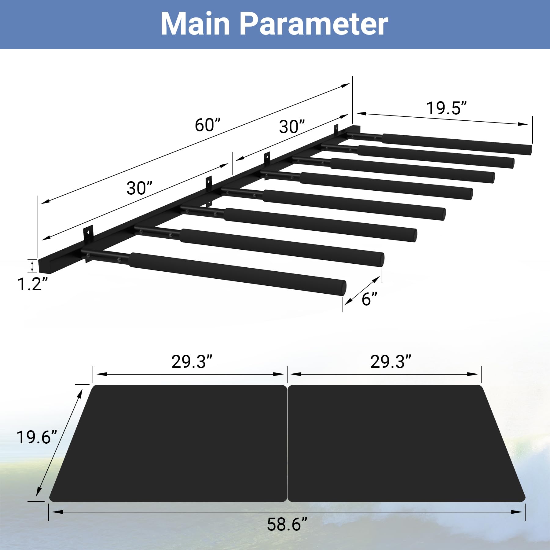 Soporte de pared para tabla de surf, 8 brazos