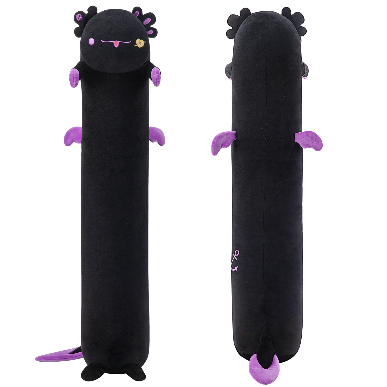 Mewaii Peluche Lungo Stitch 110CM Axolotl per Bambina Cuscino di Peluche Kawaii Animali Giocattoli Abbraccio Morbido Cuscino Giocattolo Compleanno Natale Regalo per Ragazza Ragazzi Amici