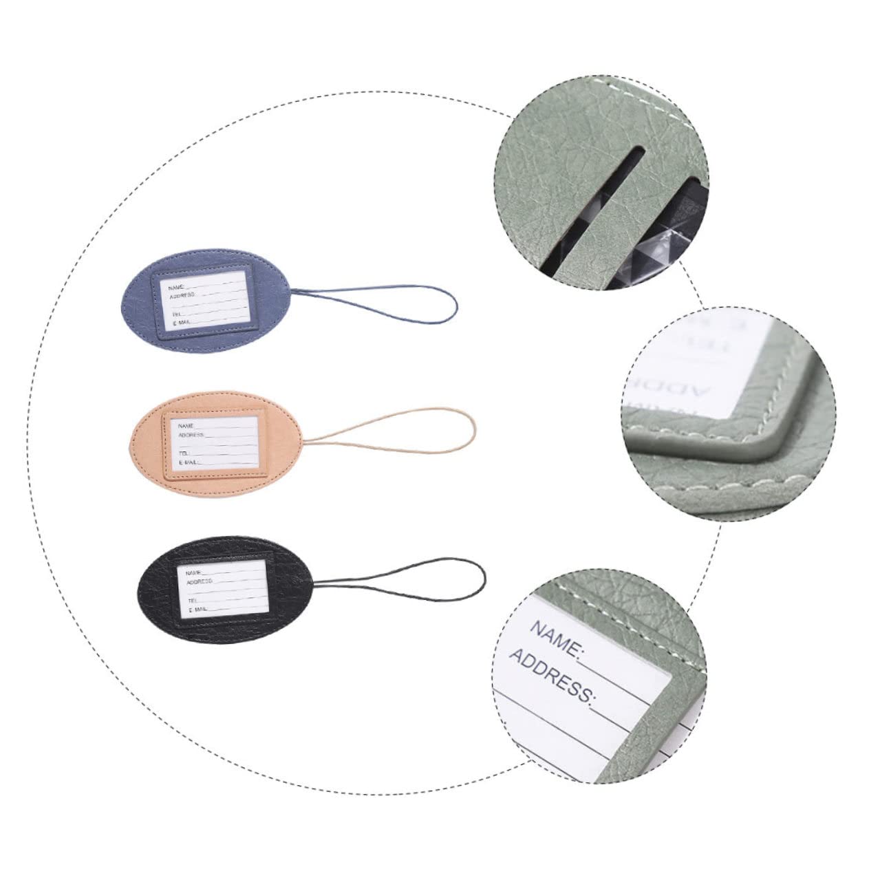 GALPADA 9pezzi Etichette Per Valigia Pu Multifunzionali Cartellini Per Bagagli Leggeri e Pratici Con Spazio Per Dati Personali Casual