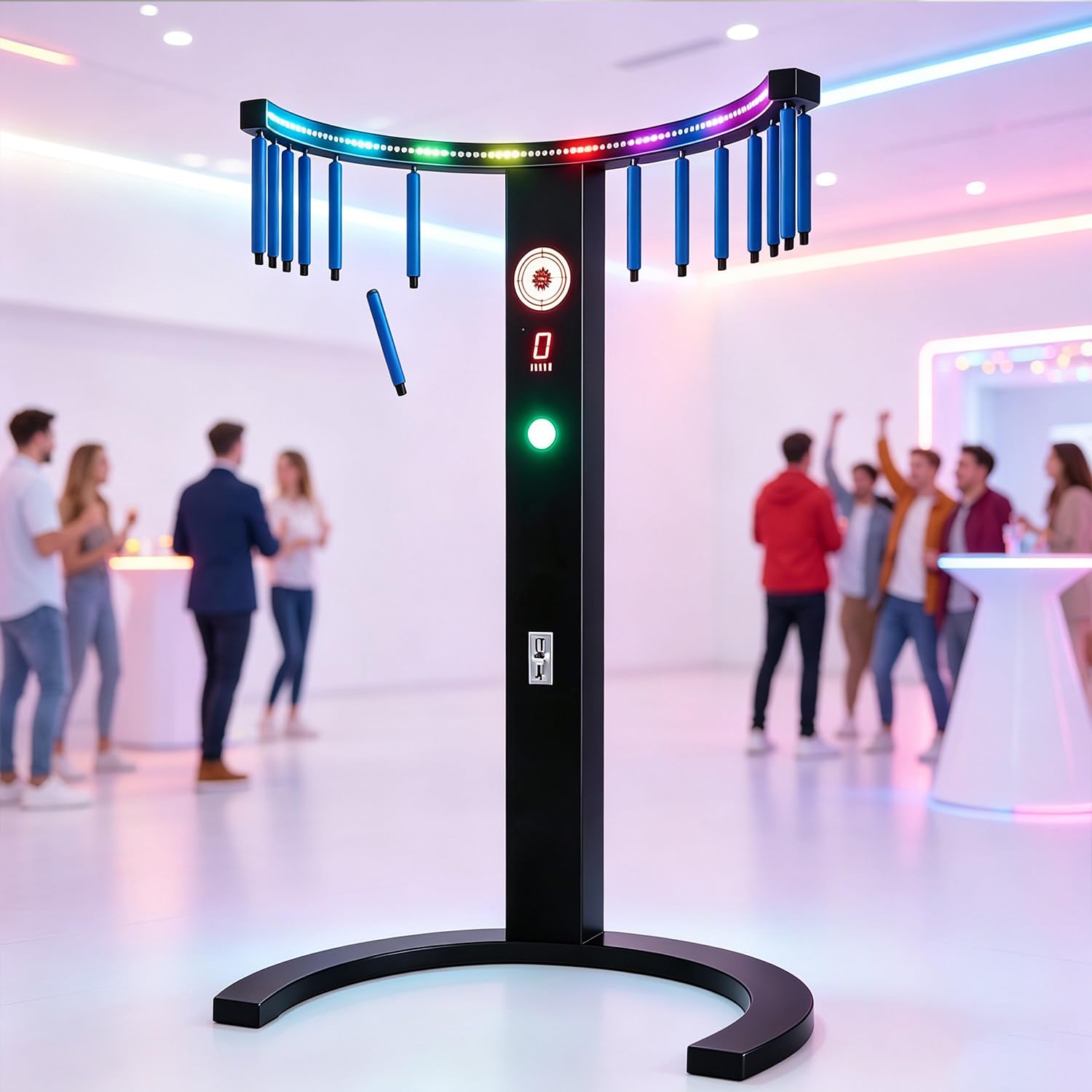 Gra zręcznościowa z pałeczkami do ćwiczeń koordynacji wzrokowo-ruchowej | Maszyna gry Reflex Arcade Stick, wyciszanie jednym dotknięciem, cyfrowy licznik pałeczek, szybka gra zręcznościowa