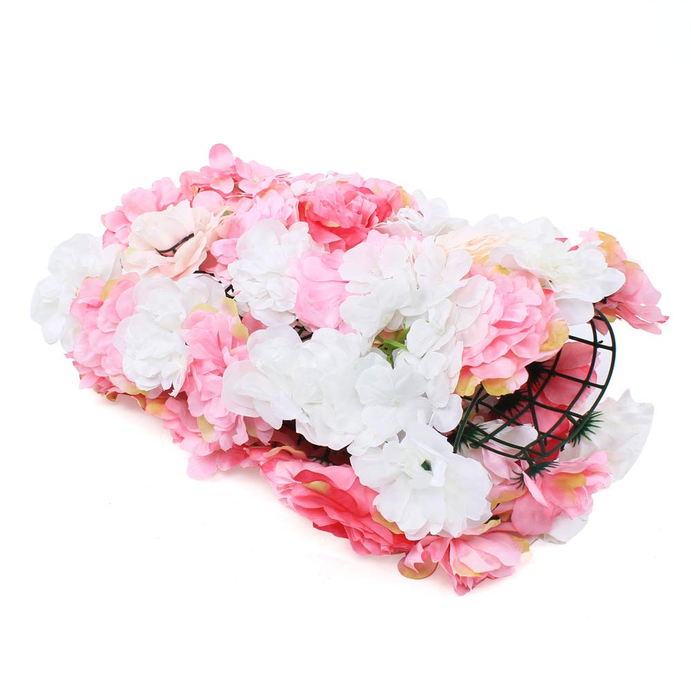 8/12/15/20-Stücke Künstliche Blumenwand Panel 60×40cm, DIY Seidenblumen Kunstblumen Rose+ Hortensie+ Dahlie für Hochzeit Dekor Party Hintergrund (20)