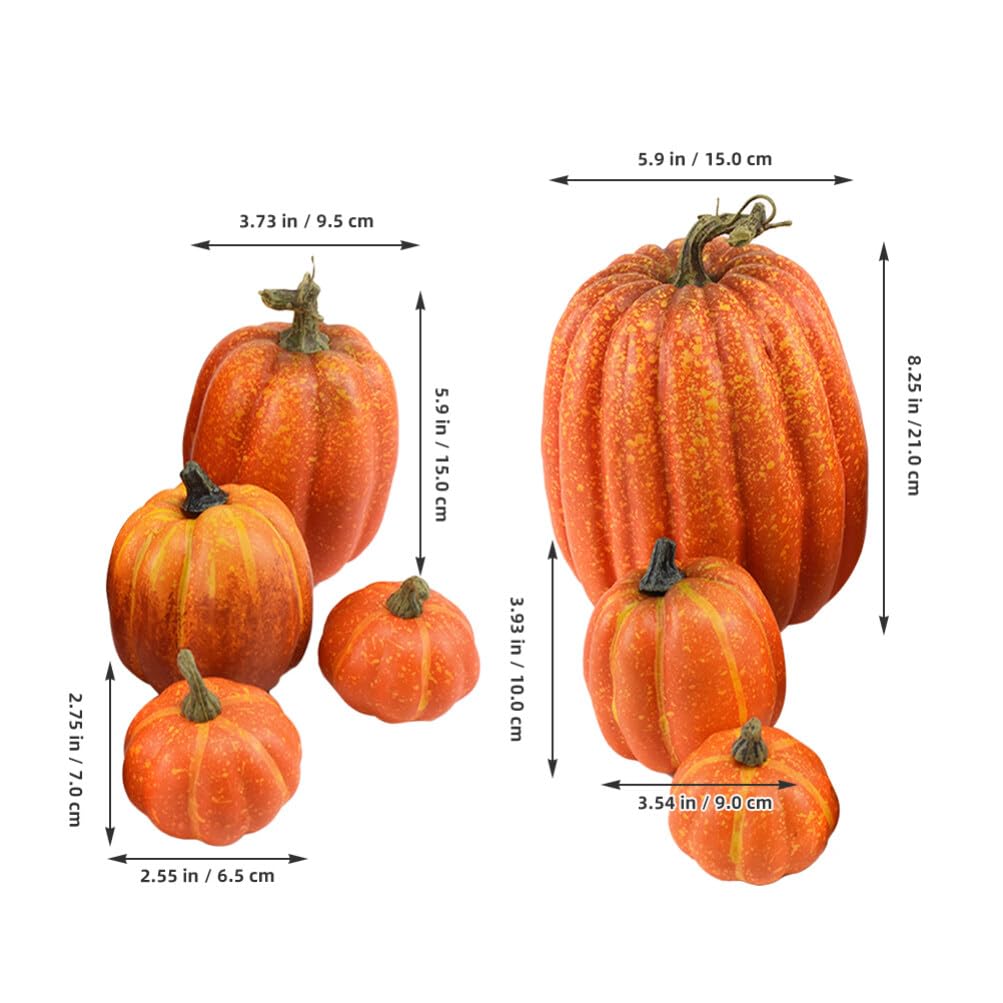 Cabilock Artificial Mini Pumpkin for Decoration: 7pcs Pumpkins Fake Decorative Pumpkins Foam Fall Pumpkin for Home/Wedding Thanksgiving/Halloween/Party Decoration