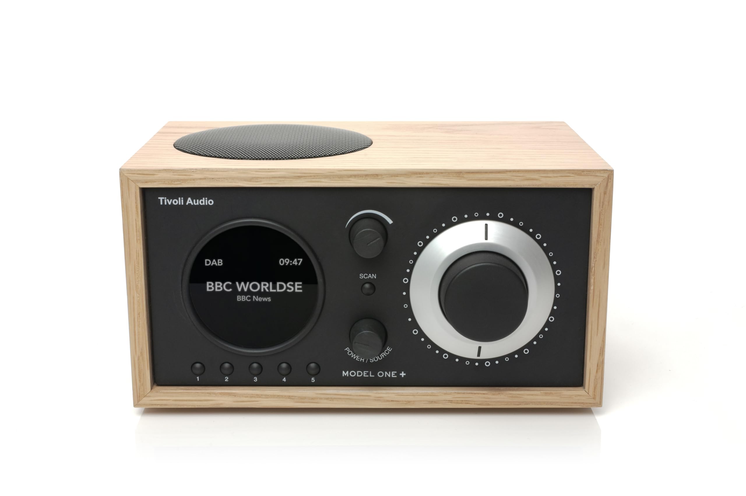 Tivoli Audio Model ONE + - Poste Radio Vintage DAB+ Bluetooth Secteur Radio Réveil Bluetooth Retro en Bois Enceinte Design Écran LED Digital - Noir