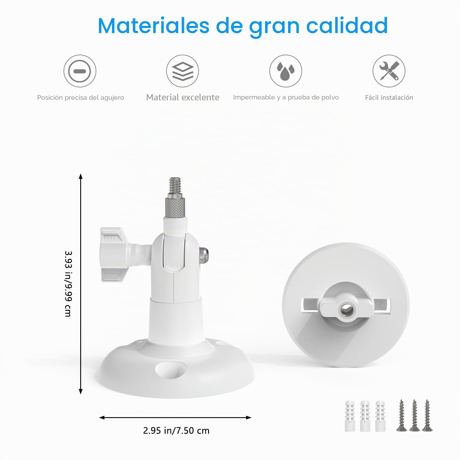 HOLACA Soporte de pared compatible con TP-Link Tapo C200 / C210 / C220 / C201 / C202 / C211 / C212 / C222 / C230 Cámara de vigilancia wifi para interiores, color blanco, 1 unidad