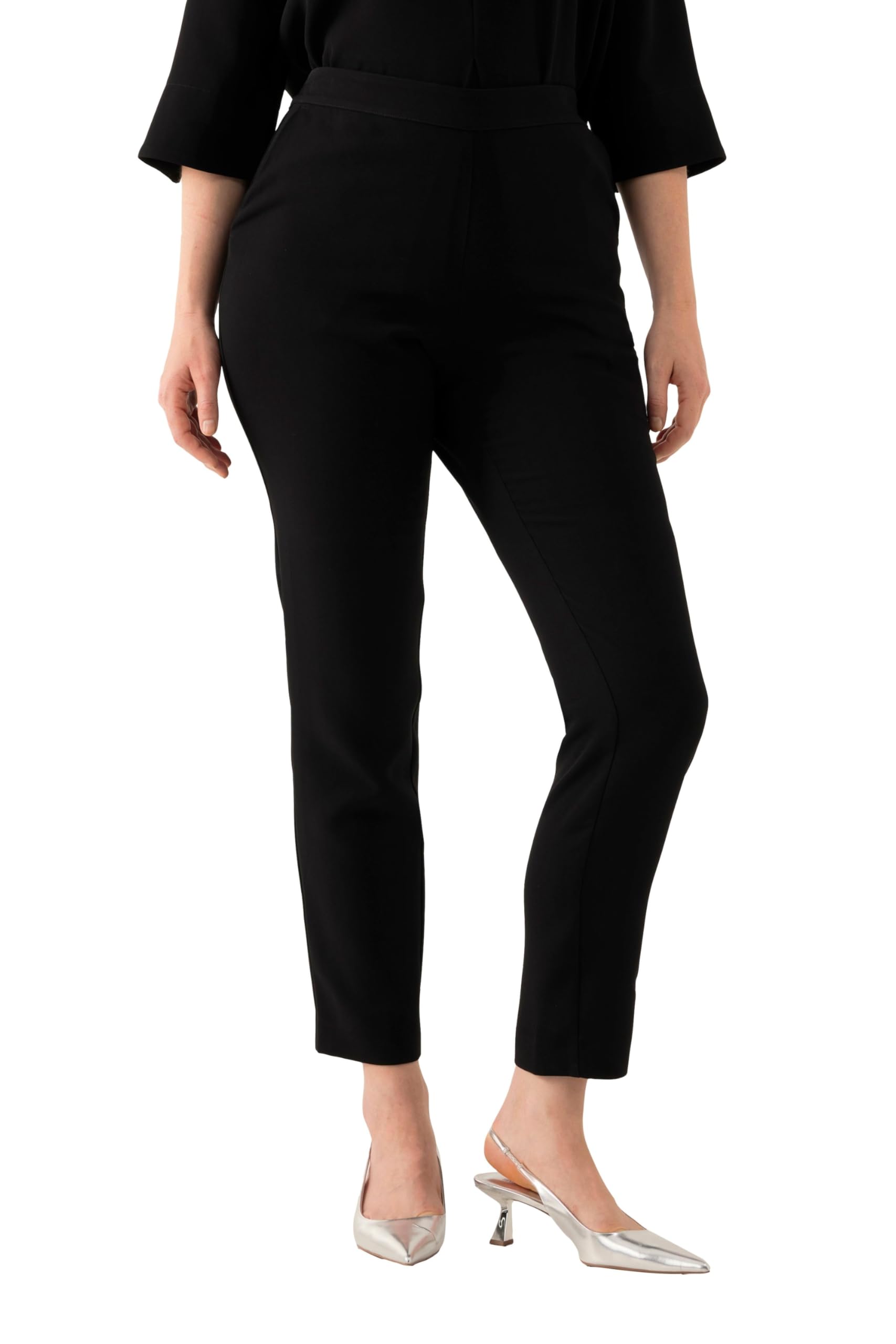 Ulla Popken Damen große Größen Übergrößen Plus Size Acetat-Hose, schmales Bein, Komfortbund 823292