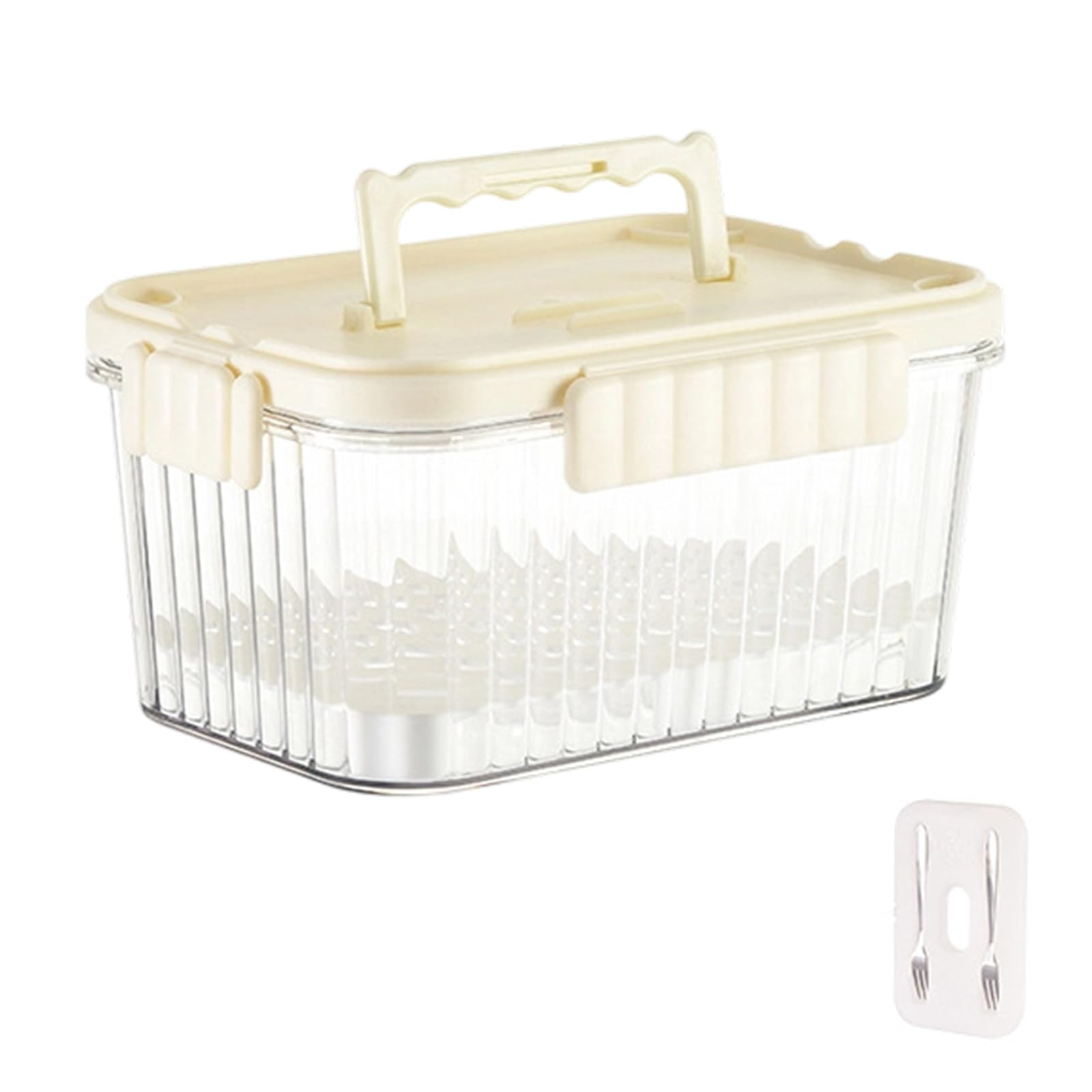 Qusinfc Stackable Seasoning Storage Box Lunch Holder Container for Hiking Trips Practical Kitchen Gadget See Through Refrigerator for Camping
