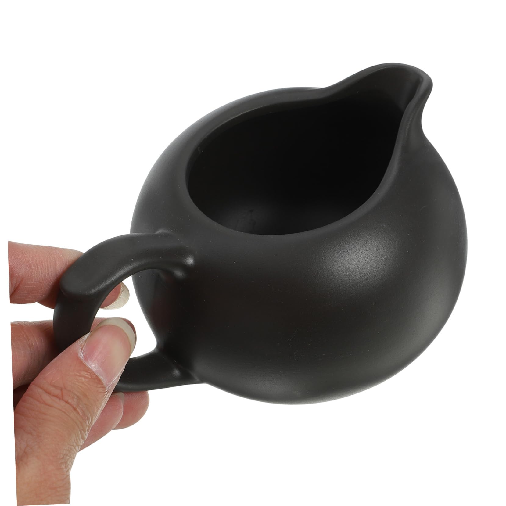 IMIKEYA Dispensador de Leche de Cerámica Pequeño Boquilla Única para Servir Leche y Café en Restaurante o Cafetería, Diseño Elegante y Funcional para Mantener la Mesa Limpia