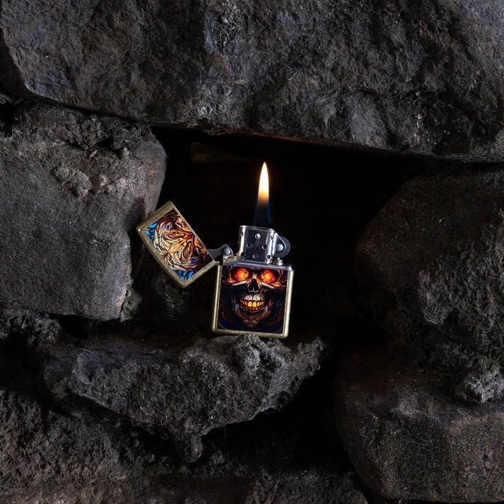 Encendedor Zippo diseño calavera vidriera 46715 miniatura 5
