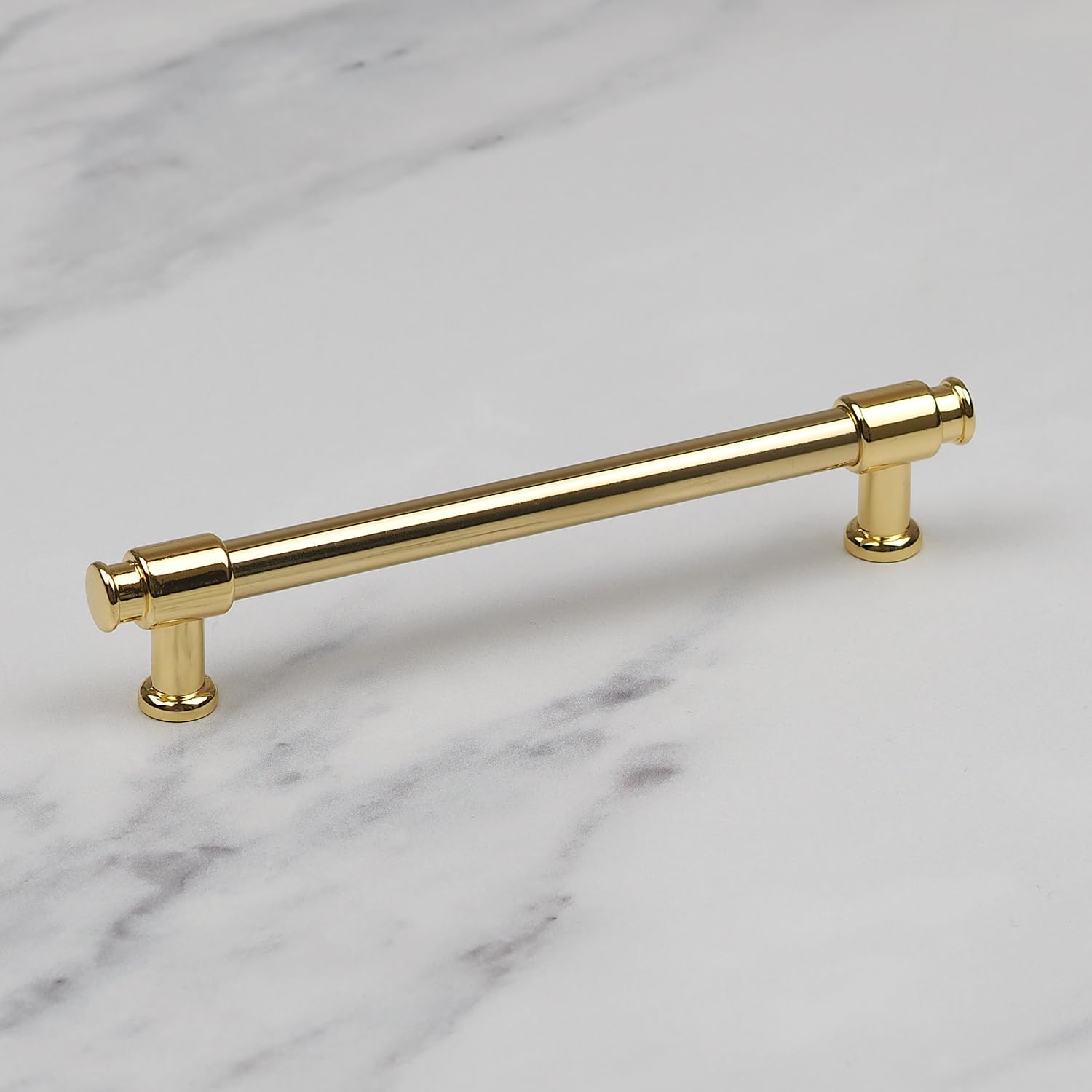 Handle & Home Gold Polished Brass Clasp Detail T-Bar Handles - 128Mm Handle