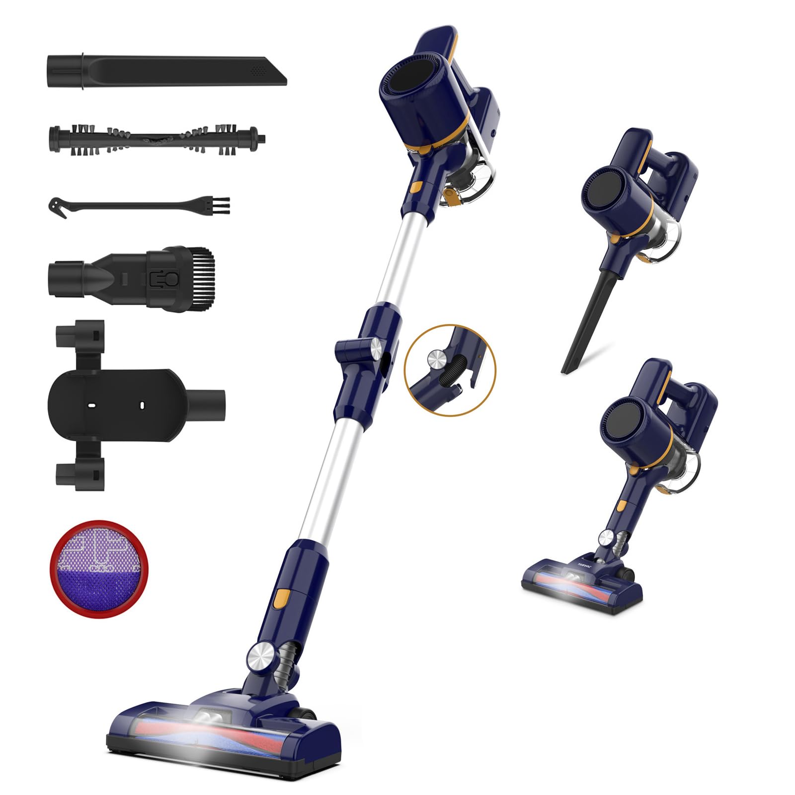 N7P Cordless Vacuum Cleaner 6 in 1 Powerful Stick Vacuum for Home 2200mAh Battery Vacuum Rechargeable Lightweight Vacuum