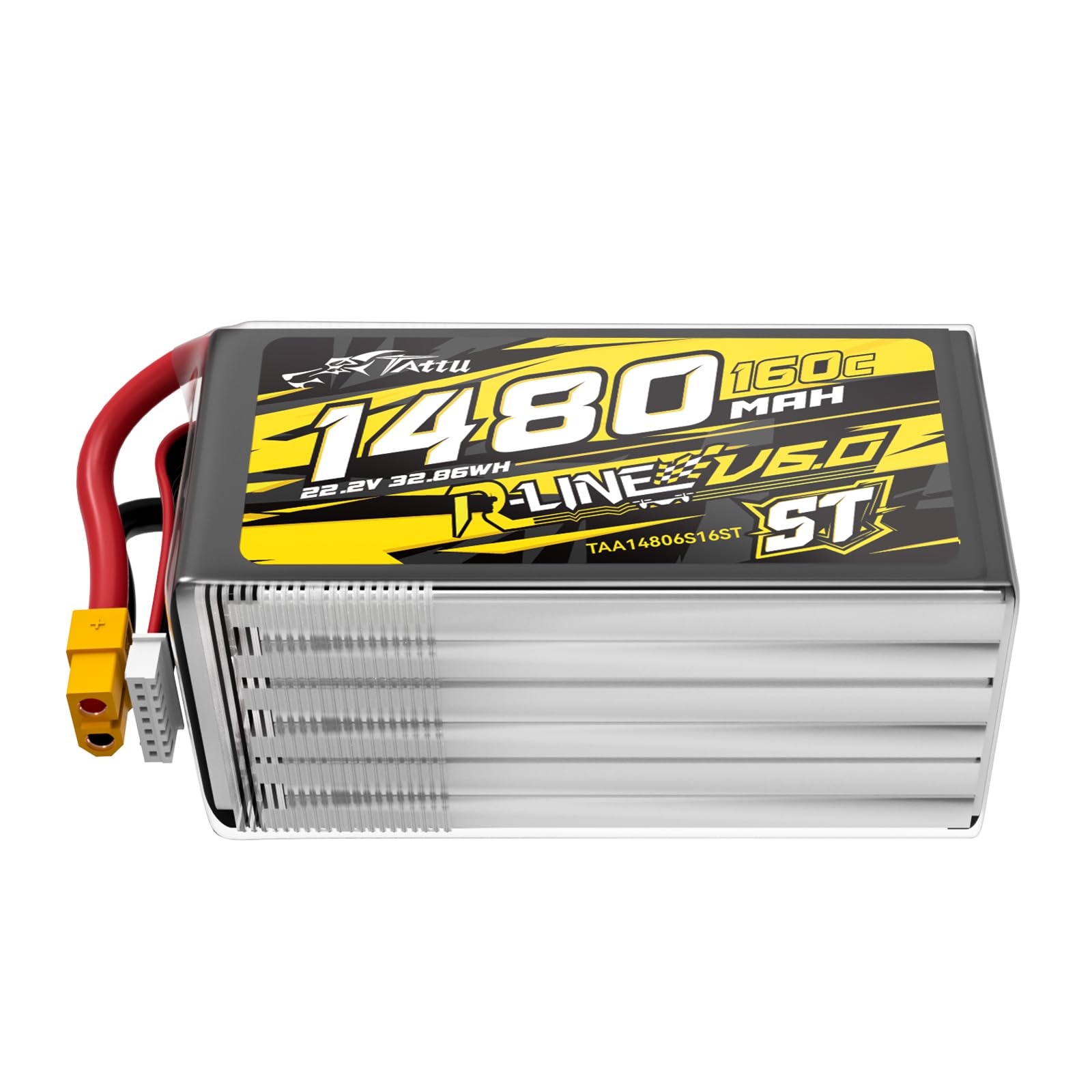 Tattu 6S 1480mAh R-Line V6 22.2V 160C Batería LiPo con XT60 – Versión ST – Batería de Alto Rendimiento para Drones FPV Racing y Freestyle