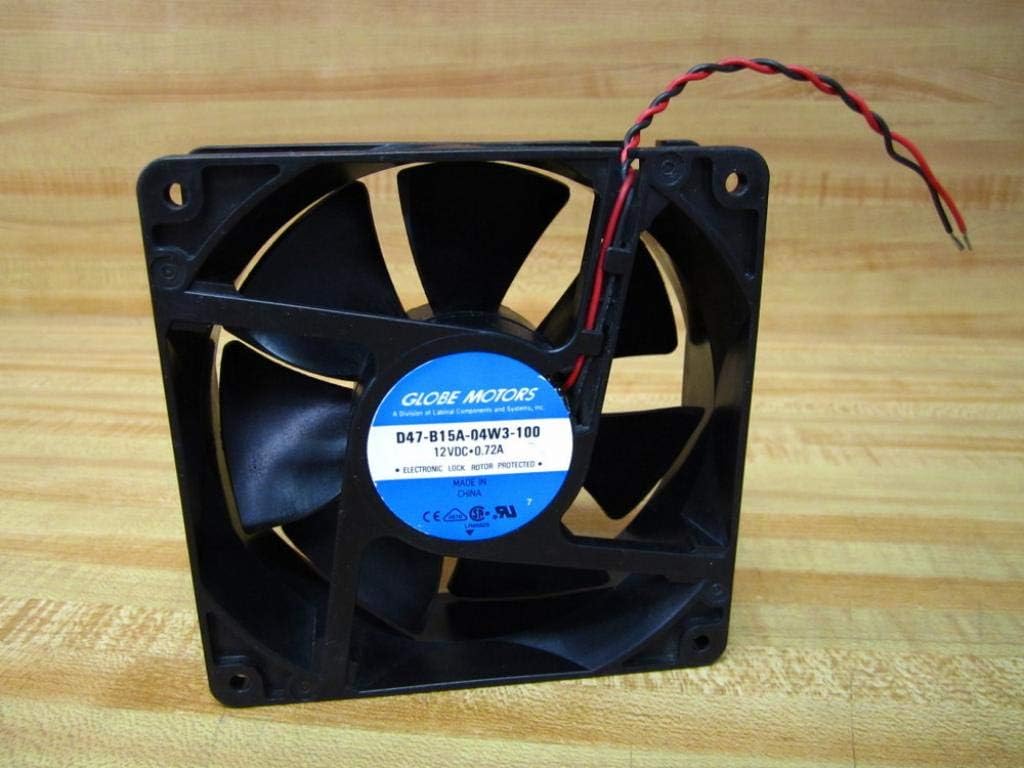 D47-B15A-04W3-100, Fan; DC; 12V; 120x120x38mm; Sq; 108CFM; 6.6W; 43dBA; 2950RPM; Leadwires