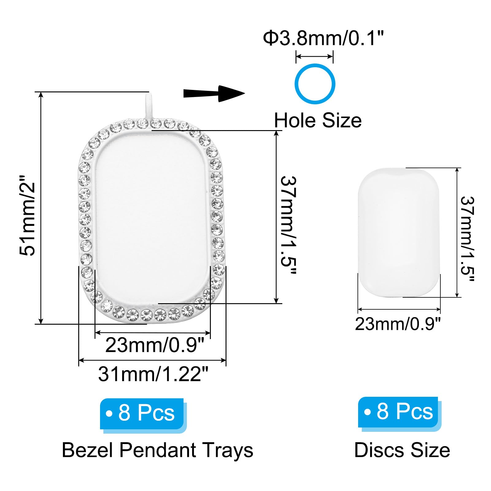 PATIKIL 1" Blank Picture Pendants - Image 2