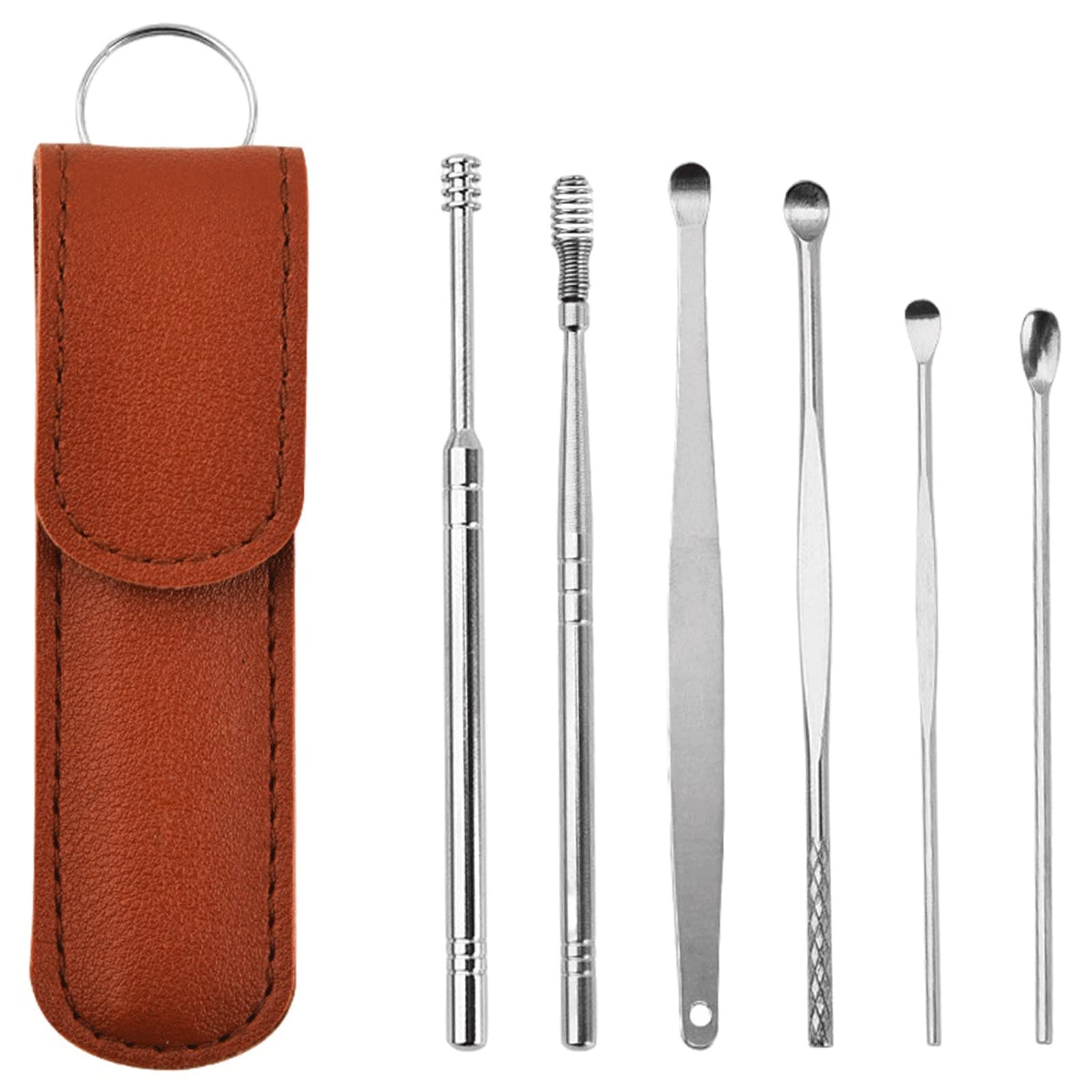 Produits d'élimination du cérumen Nettoyeur d'oreille Outil d'élimination du cérumen Curette en Acier Inoxydable Cure-Oreille Nettoyage des