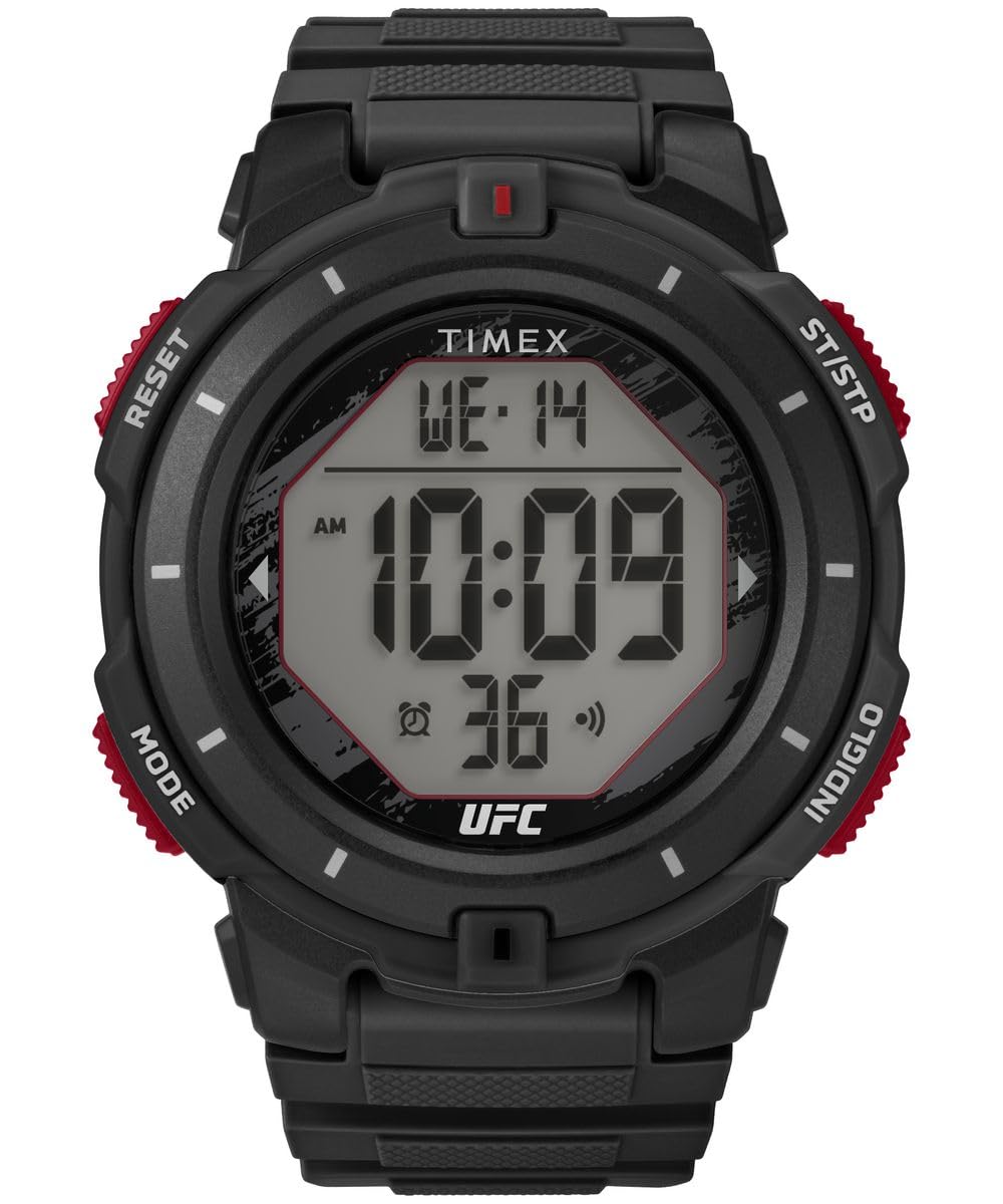 Mens Wristwatch TIMEX UFC RUMBLE TW5M59600 Digital Silicone Black Chrono Alarm