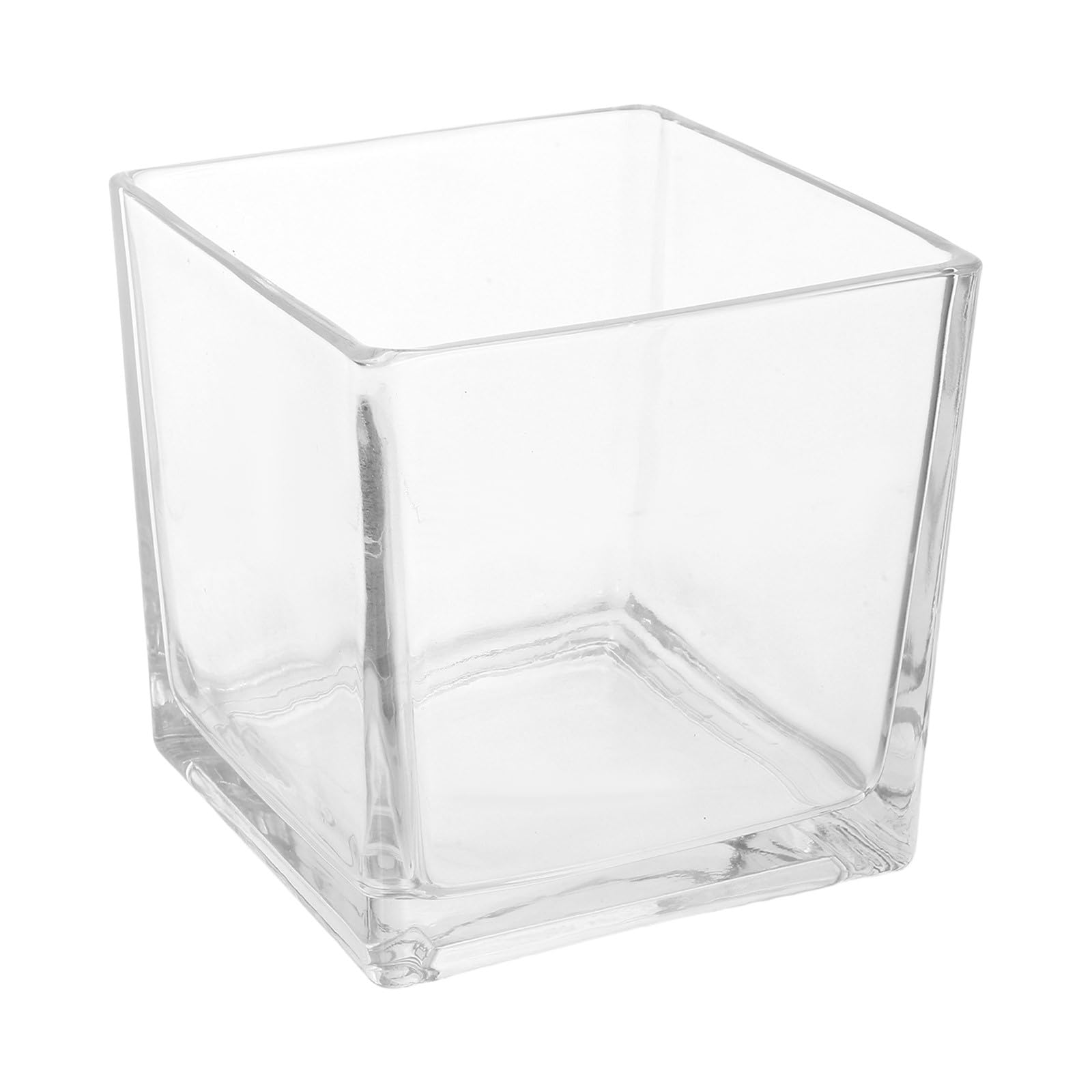 Jarrón de Cristal Cúbico de Vidrio Transparente para Plantas | Contenedor Hidropónico, para Flores, Uso en Cocina y Oficina, Estilo Simple y Chic