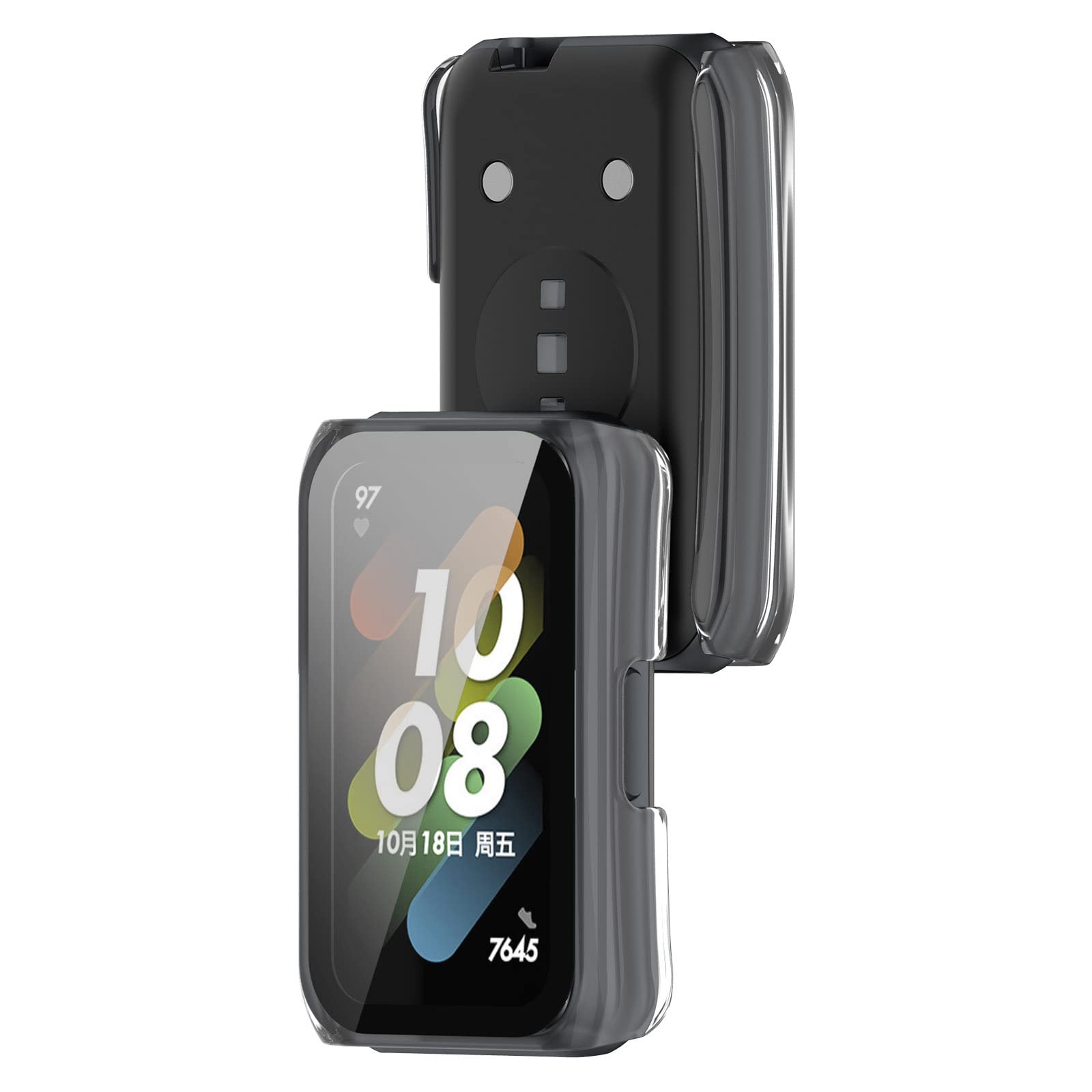 Custodia Protettiva Con Vetro Temperato Per Huawei Band 7 E NFC – Cover Morbida In Silicone, Antigraffio, Disscool - 2