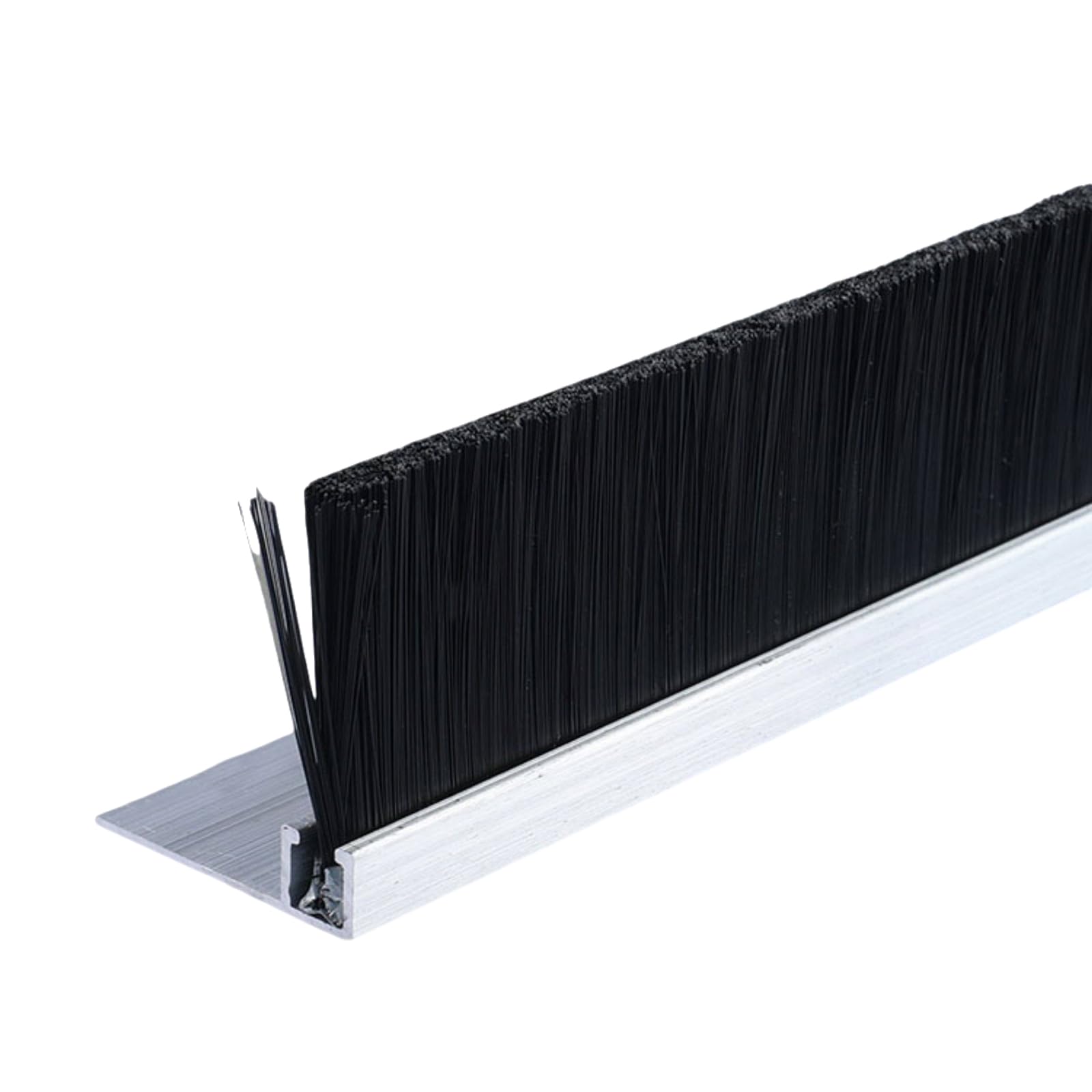 Aluminum Alloy Base Nylon Brush， Industrial Aluminum Alloy Strip Brush Silver 10-300mm Bristle Height For Door Seal(Silver-f Type,80mm)