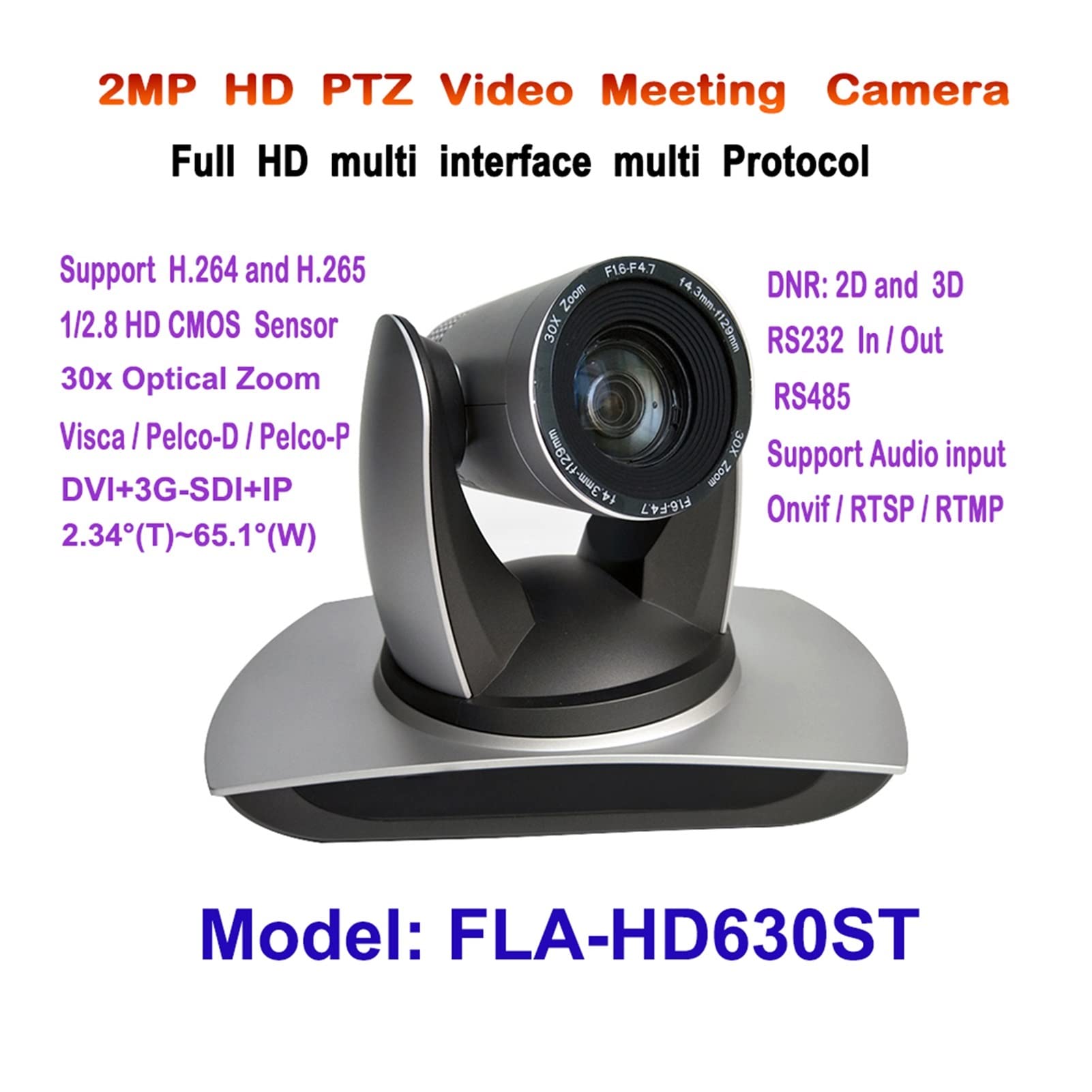 Webcam 1080p 60fps 30X Zoom óptico PTZ 1080p Videoconferencia de larga distancia IP DVI 3G-SDI PTZ Cámara