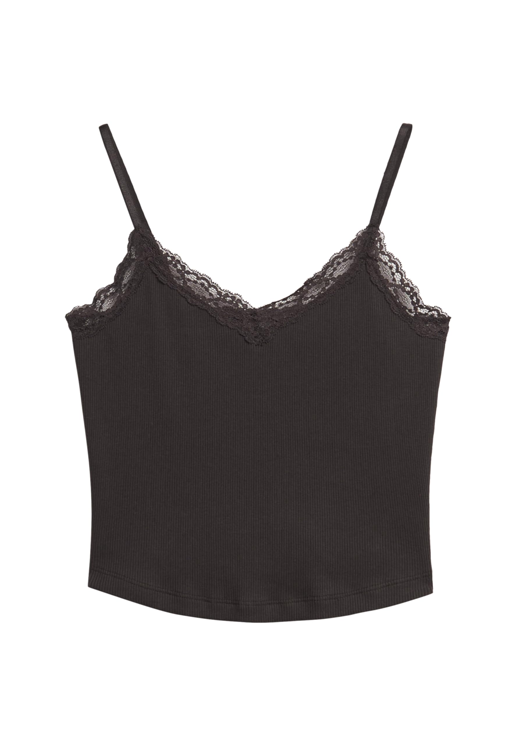 Superdry Women's Noir Lace-Trimmed Crop Top For Athletic Essentials