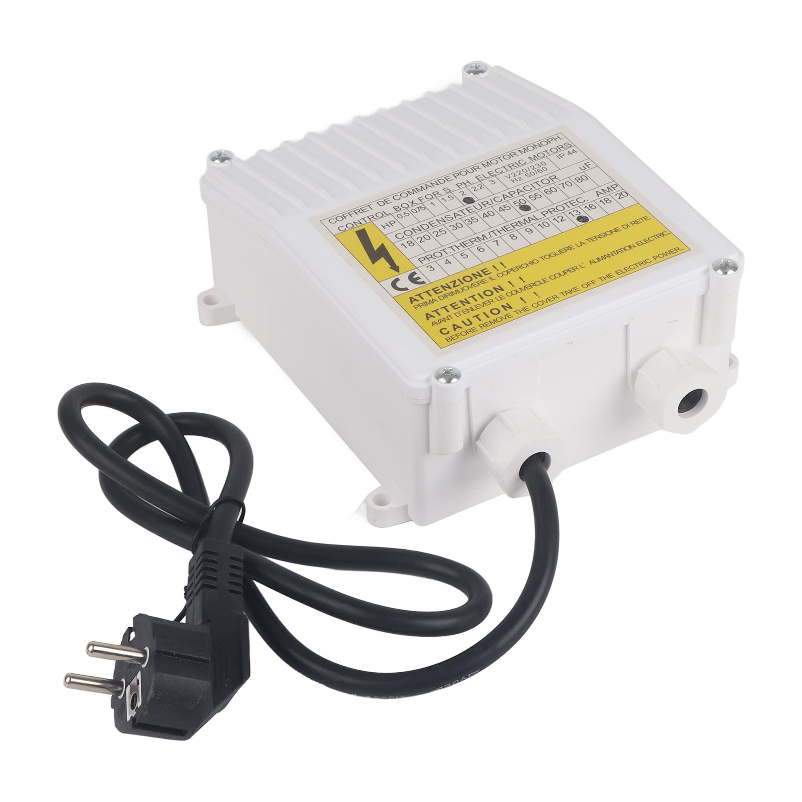 Controlador de Bombas Sumergibles Caja de Control de Bomba con Controlador de Disyuntor de Protección Térmica para Bombas Sumergibles, Bombas de Succión Domésticas (1500W Enchufe
